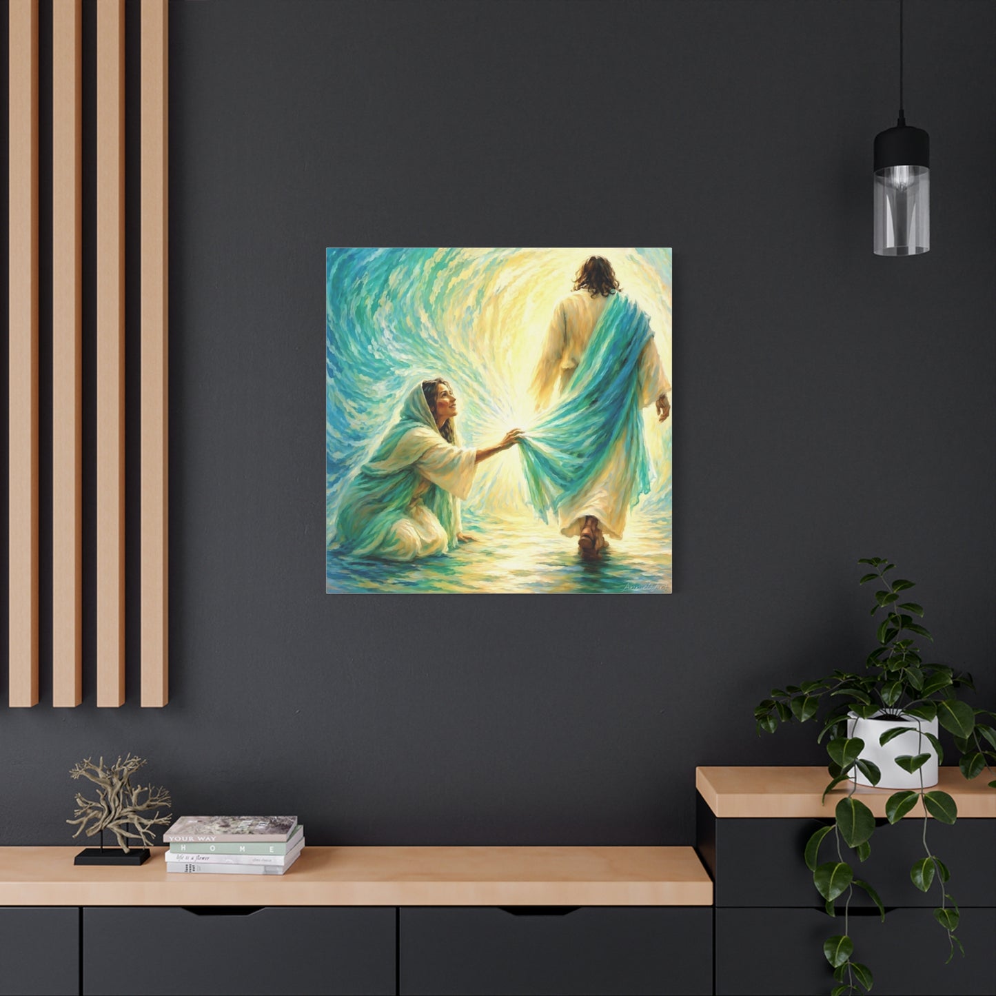 Jesus and the Woman Touching His Cloak - Inspirational Matte Canvas Wall Art