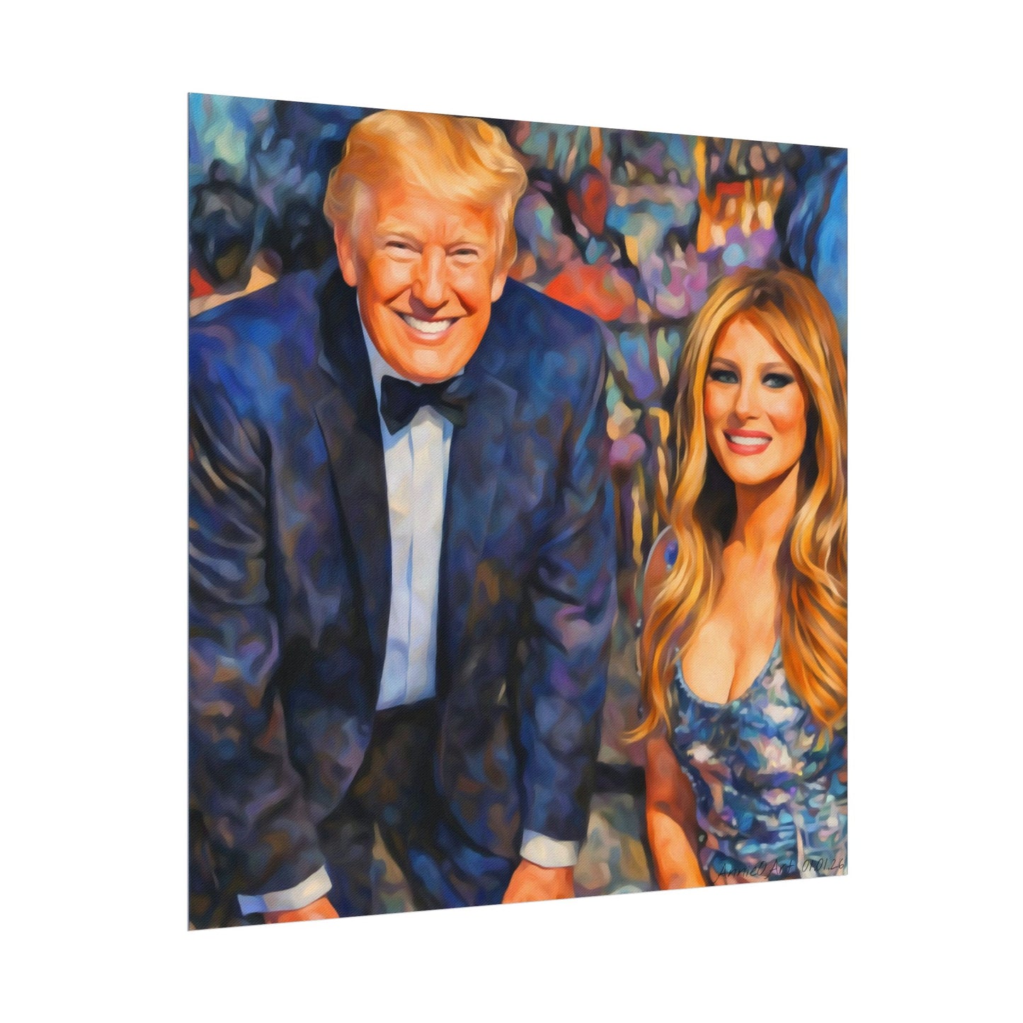 First Couple Textured Watercolor Matte Poster