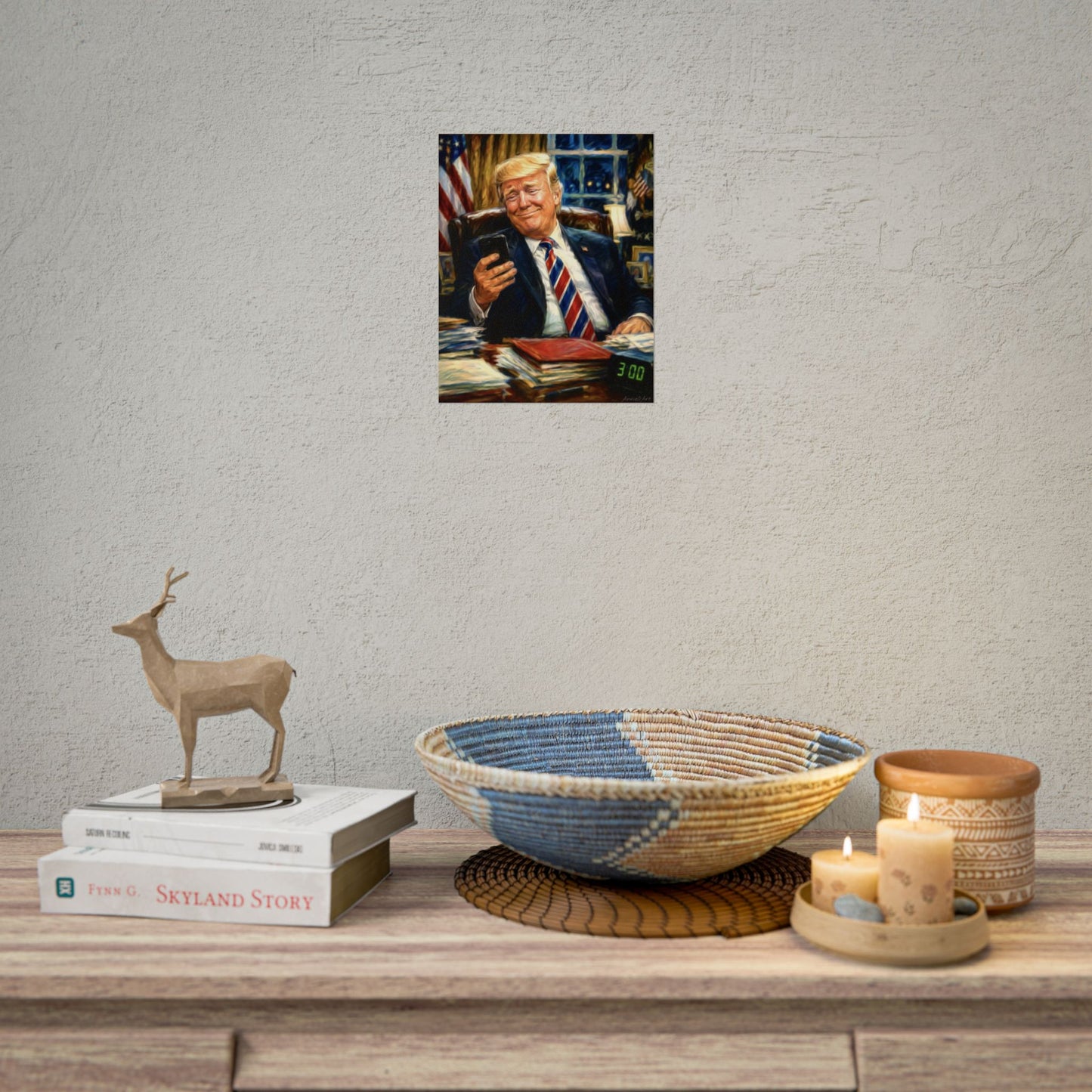 Rolled Poster — Playful President Trump Portrait Wall Art—Keyboard Warriors