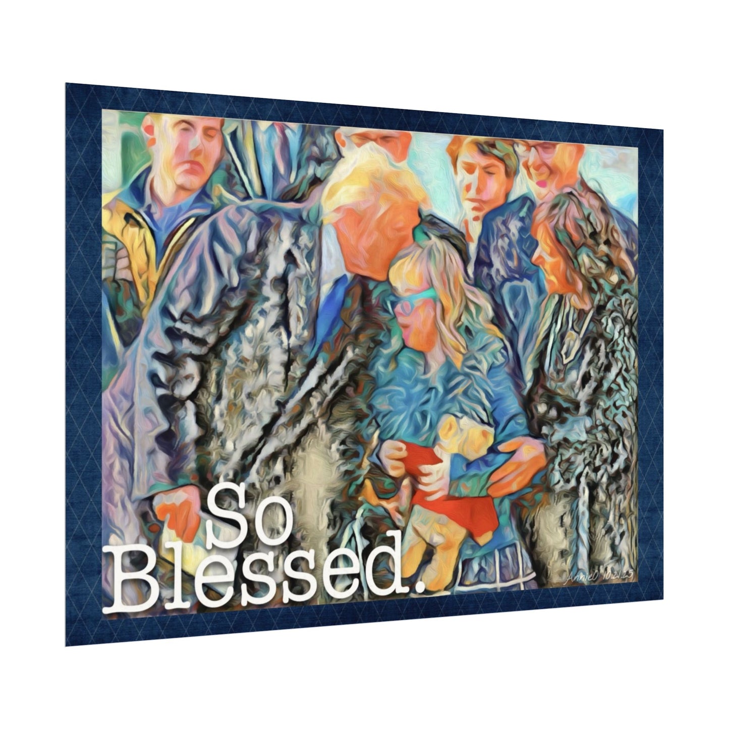 So Blessed Watercolor Poster — Textured Matte Inspirational Wall Art