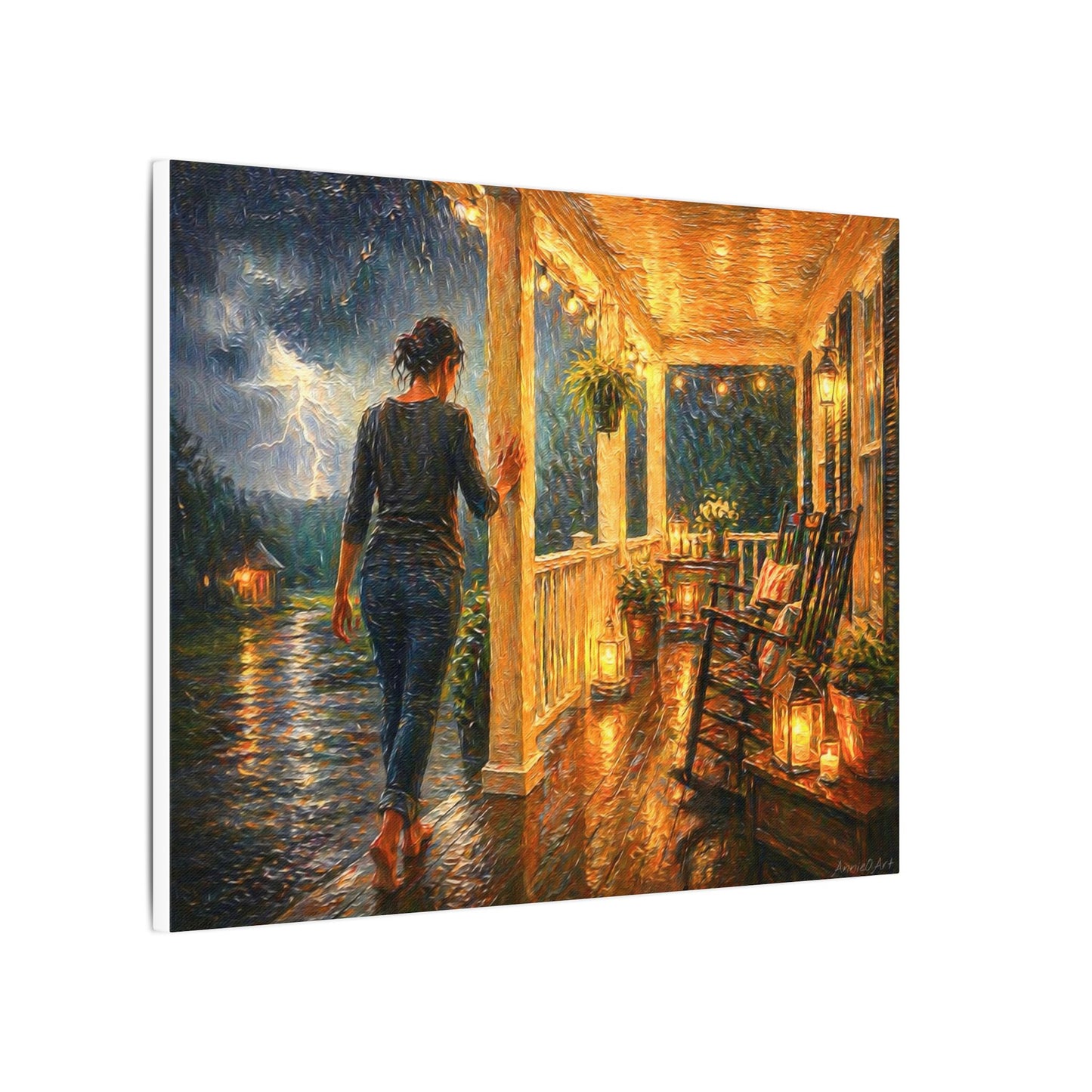‘Front Porch America—Coming in out of the Storm’—Matte Canvas, Stretched, 0.75" (Multi-Size)