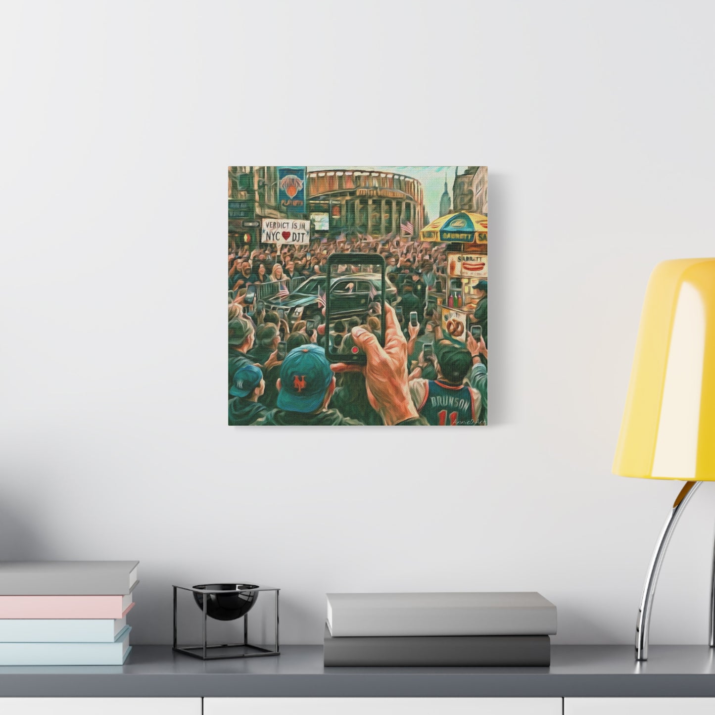 Trump Cheered At The Garden— Canvas Art - NYC Crowd Cheering with Phone Recording (Stretched 1.25")