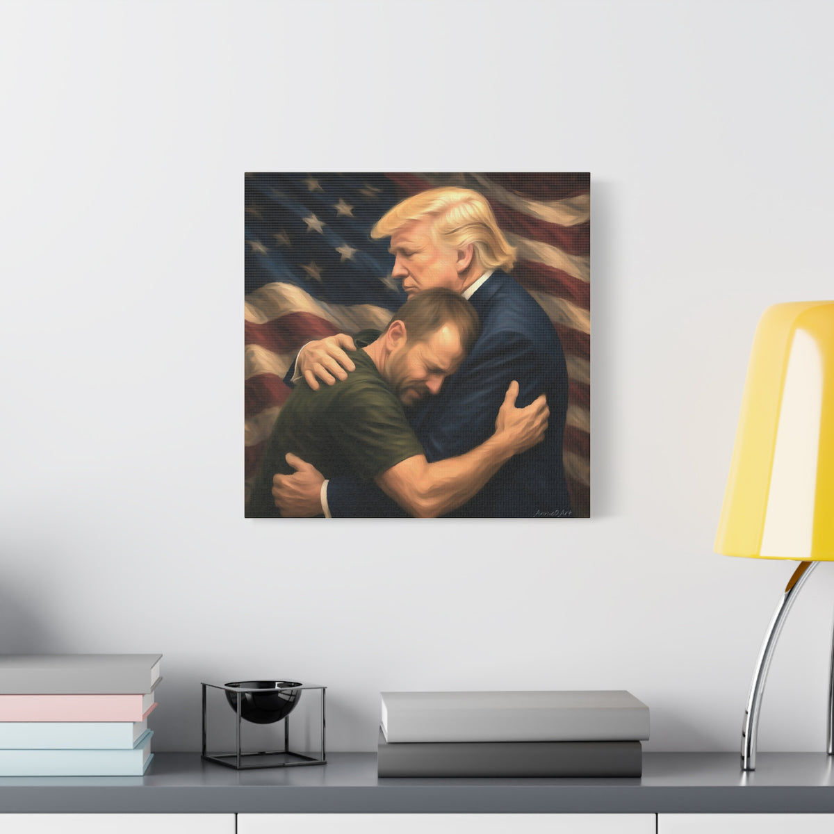 Trump Hug ‘THE LOVE GOES BOTH WAYS’ Canvas Print — Wall Art