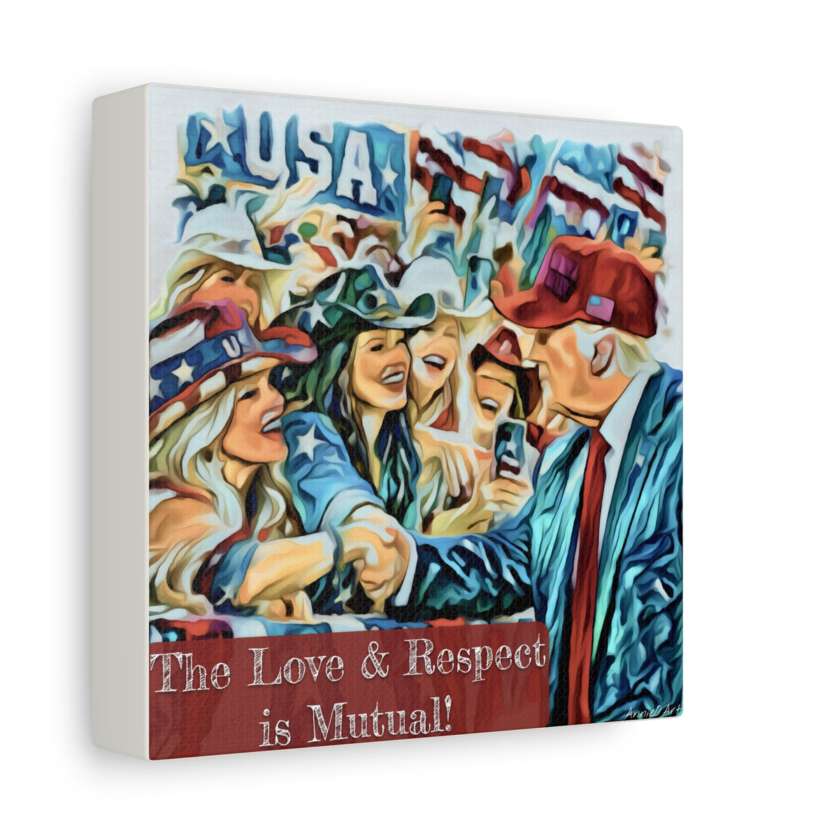 Trump Patriotic Crowd Canvas – "The Love & Respect is Mutual"