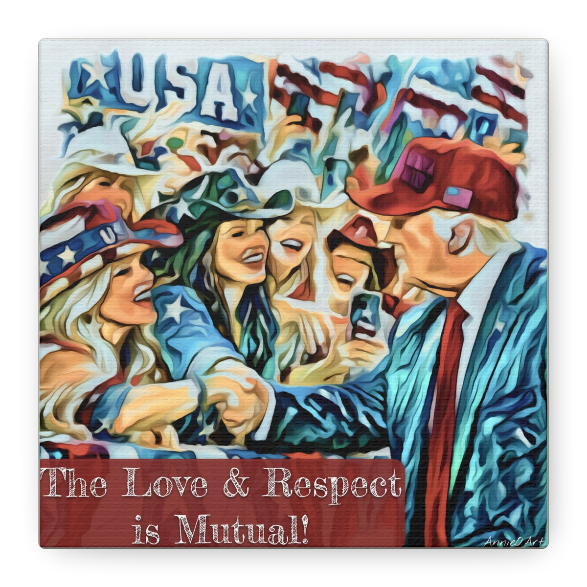 Trump Patriotic Crowd Canvas – "The Love & Respect is Mutual"