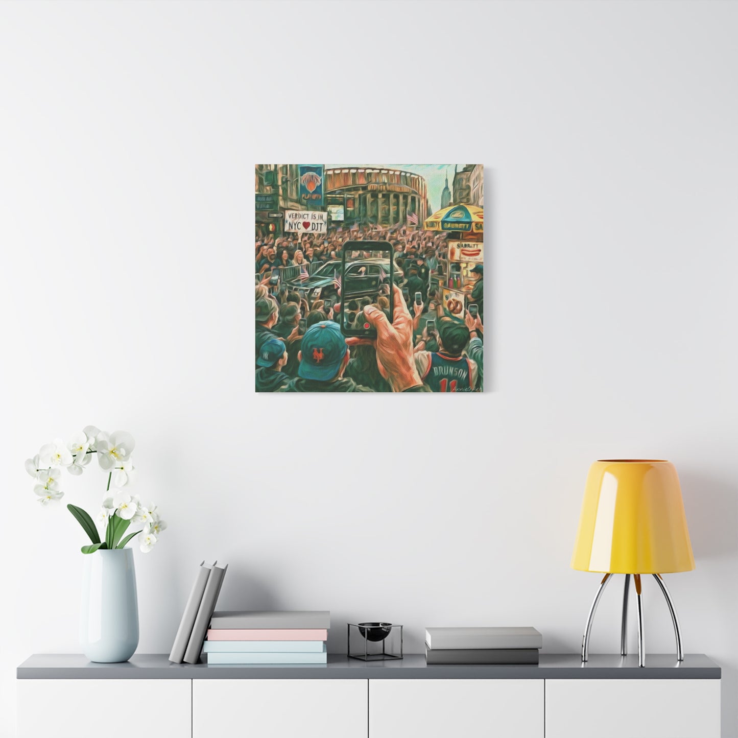 Trump Cheered At The Garden— Canvas Art - NYC Crowd Cheering with Phone Recording (Stretched 1.25")