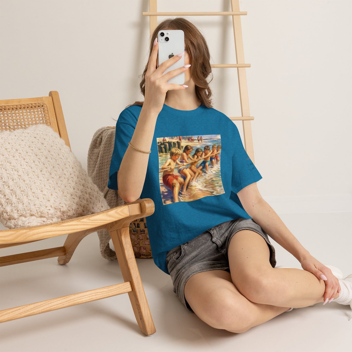 HoneySuckle Lodge Vintage Beach T-Shirt — "50+ years of fun in the sun" Retro Kids on Shore Design