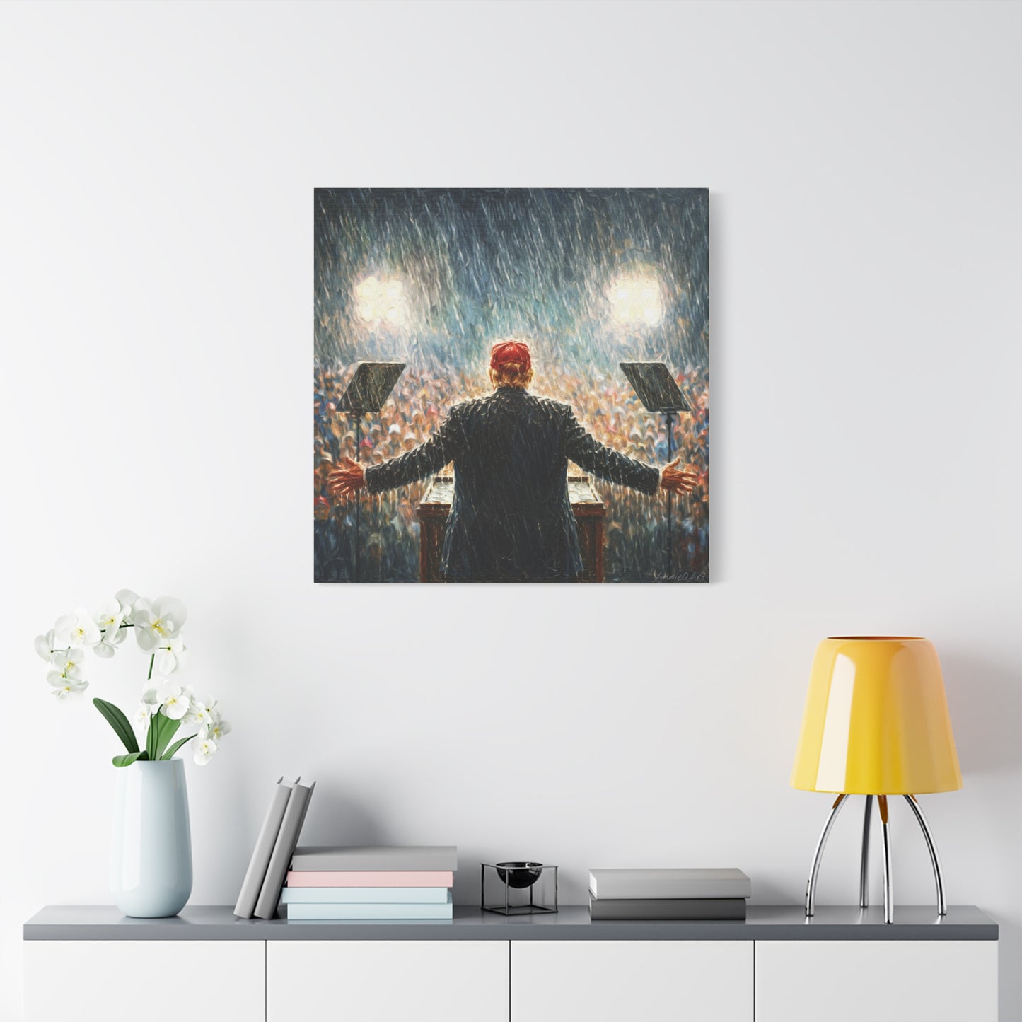 Trump Rally Canvas —Miami Rally “Baptism by Storm” Wall Art