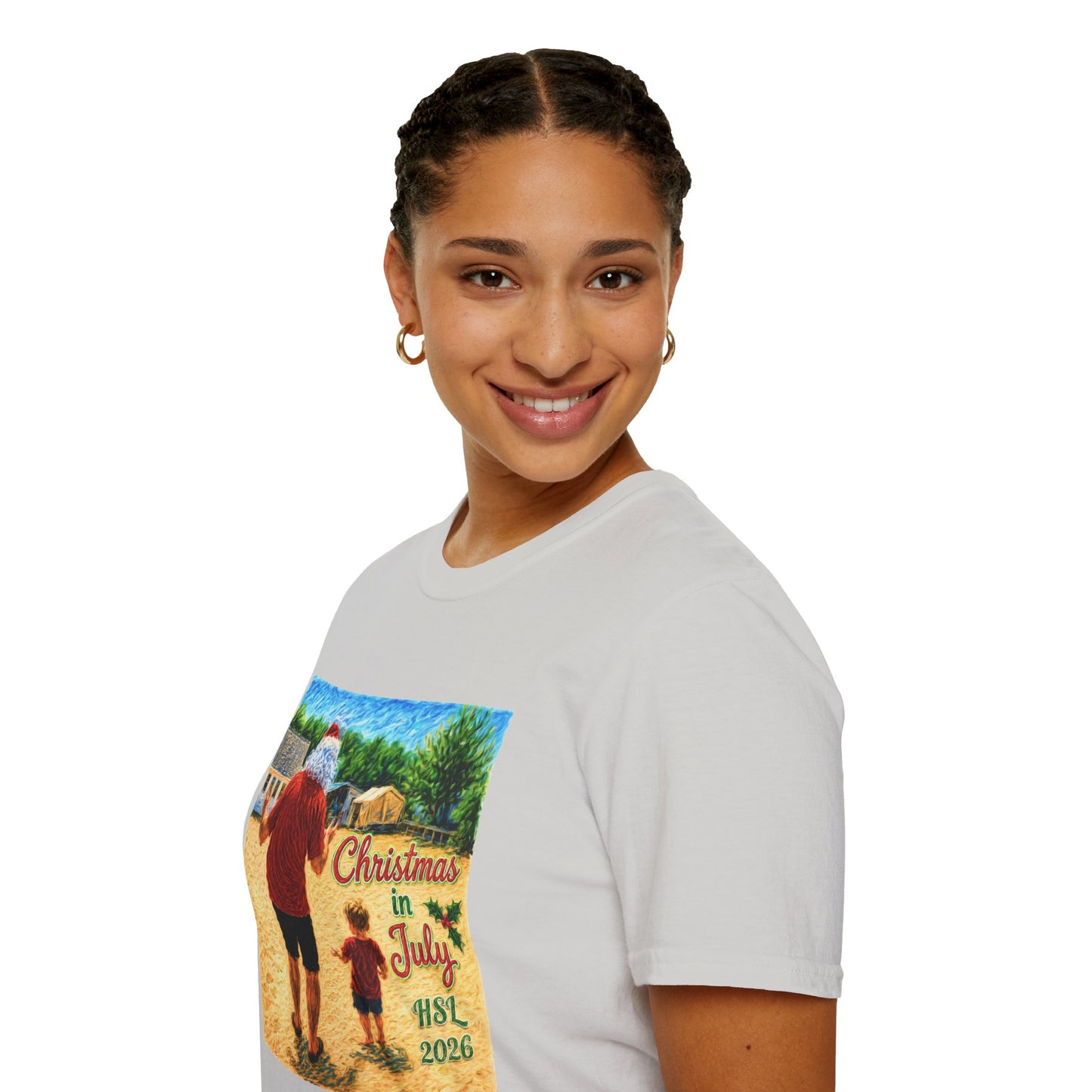 T-Shirt — Christmas in July Santa Beach Graphic Tee
