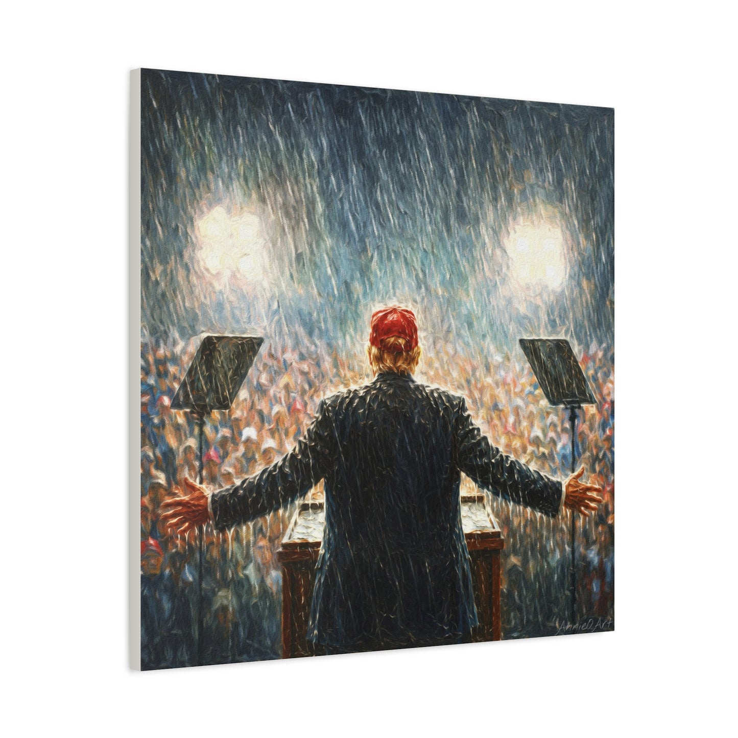 Trump Rally Canvas —Miami Rally “Baptism by Storm” Wall Art