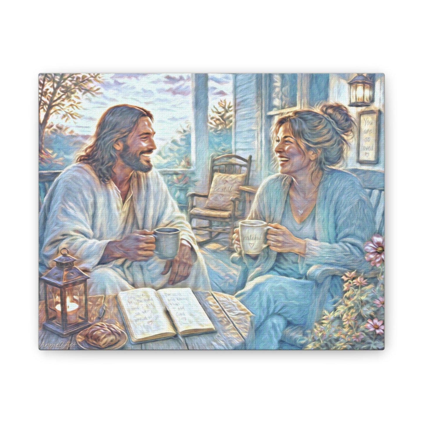 Coffee with Jesus Canvas Wall Art