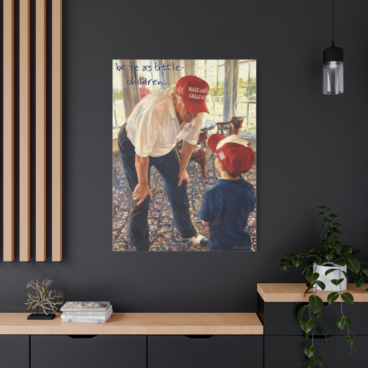 Trump Matte Canvas Wall Art - 'Be Ye as Little Children'