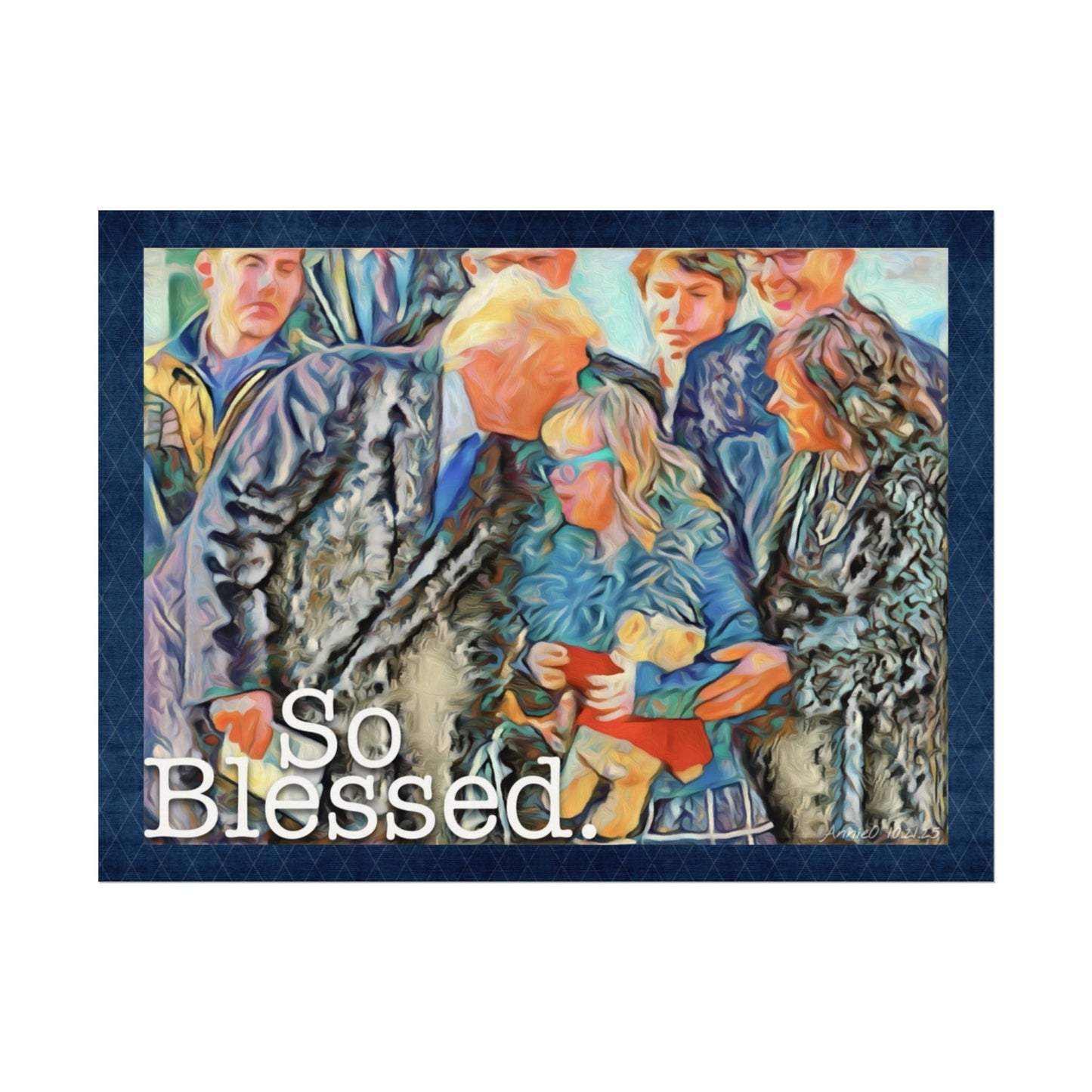 So Blessed Watercolor Poster — Textured Matte Inspirational Wall Art