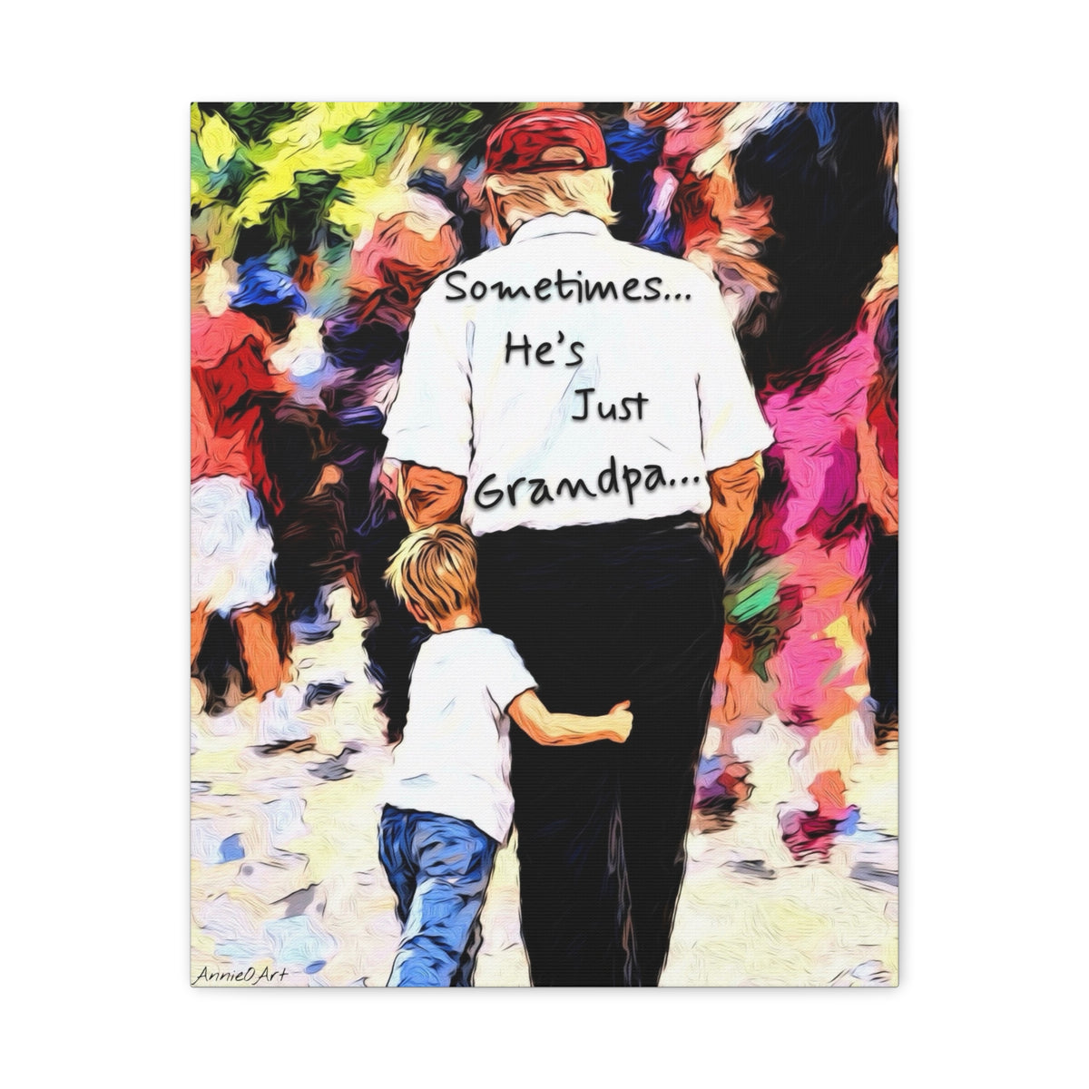 Sometimes… He's Just Grandpa —Trump Heartwarming Stretched Canvas Wall Art