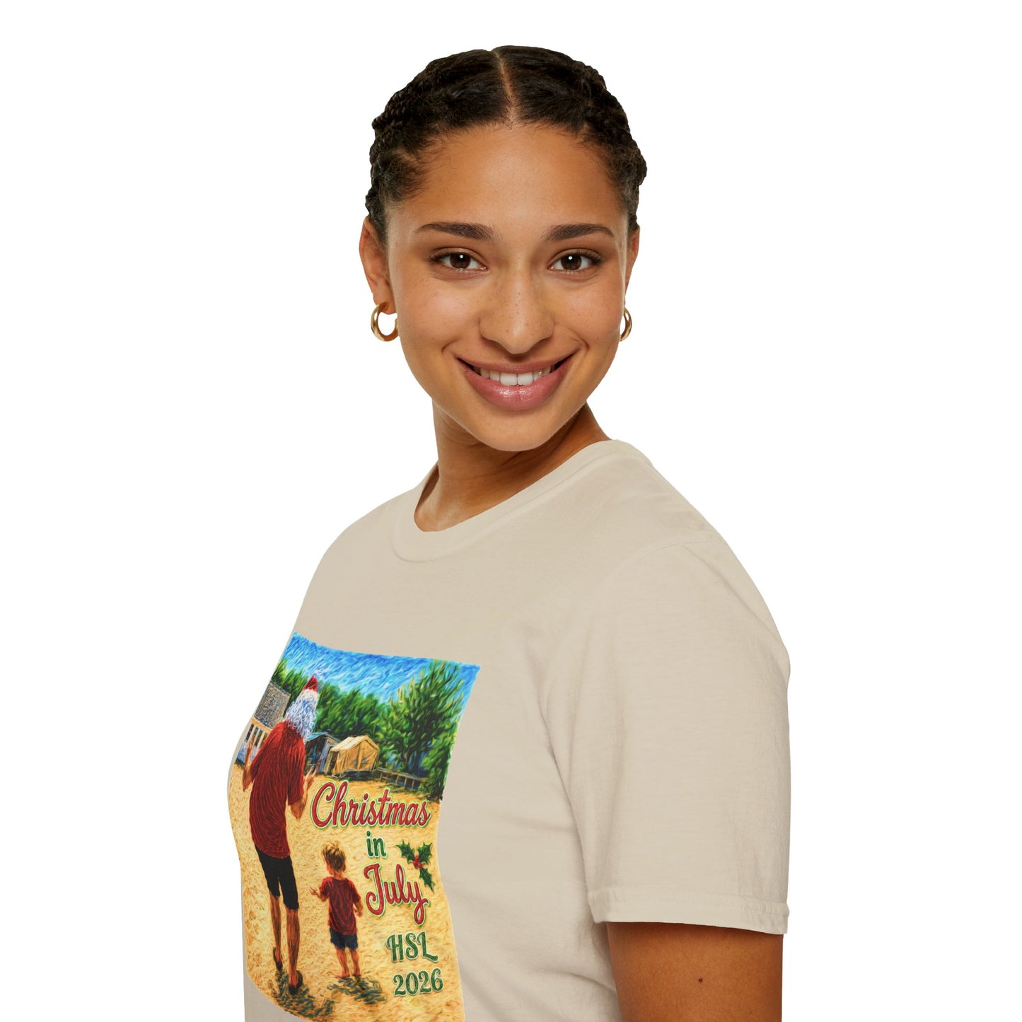 T-Shirt — Christmas in July Santa Beach Graphic Tee