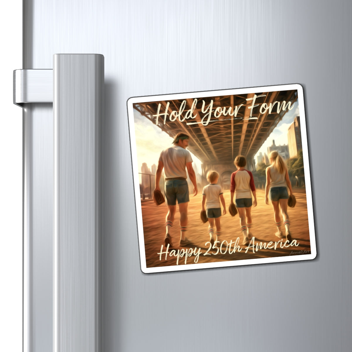 Hold Your Form - 250th America Retro Family Refrigerator Magnet
