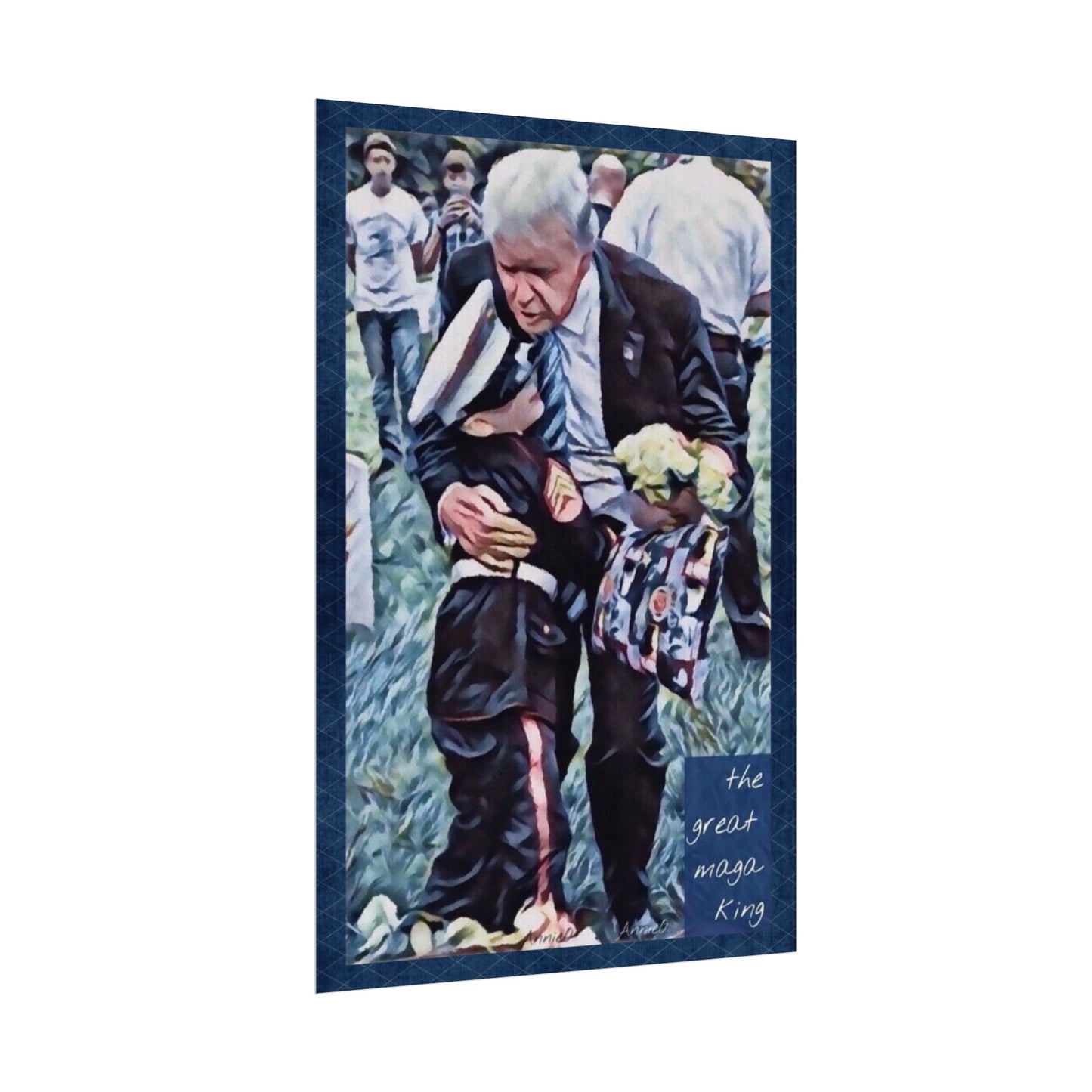 Textured Watercolor Matte Poster — 'The Great Maga King' (Emotive Political Art Print)