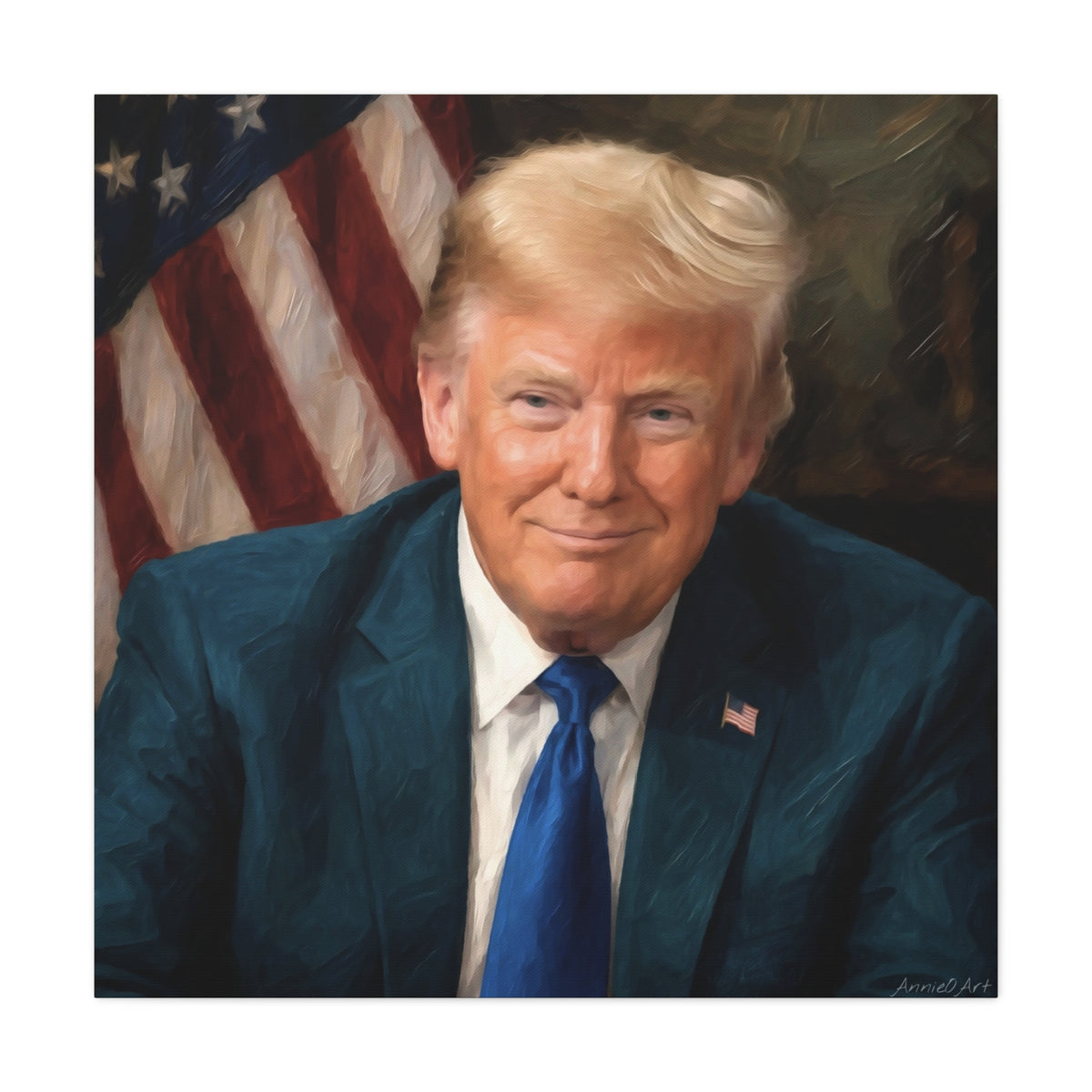 Trump Patriotic Portrait Matte Canvas (Stretched)