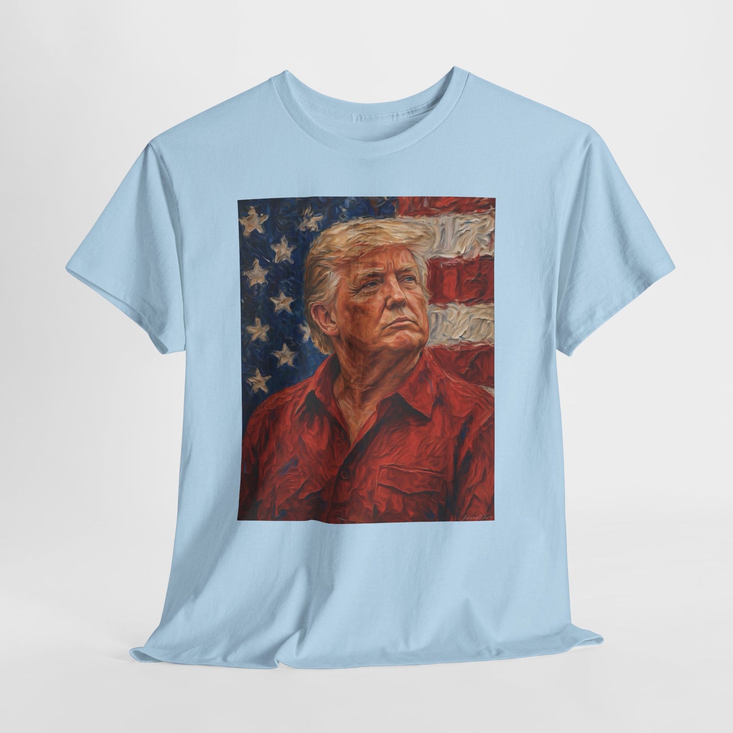 Trump Patriotic Portrait Tee — American Flag Portrait Graphic T-Shirt