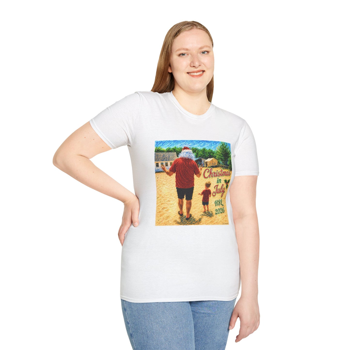 T-Shirt — Christmas in July Santa Beach Graphic Tee