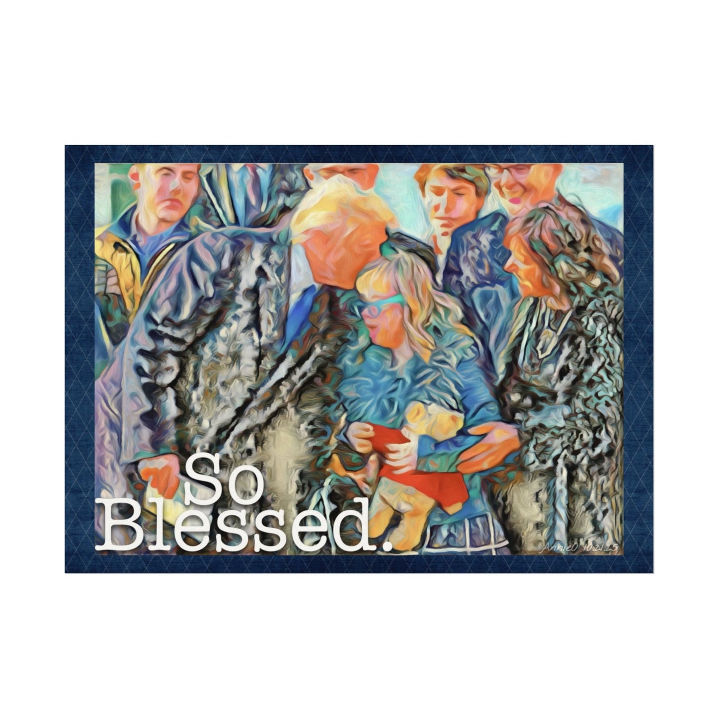 So Blessed Watercolor Poster — Textured Matte Inspirational Wall Art