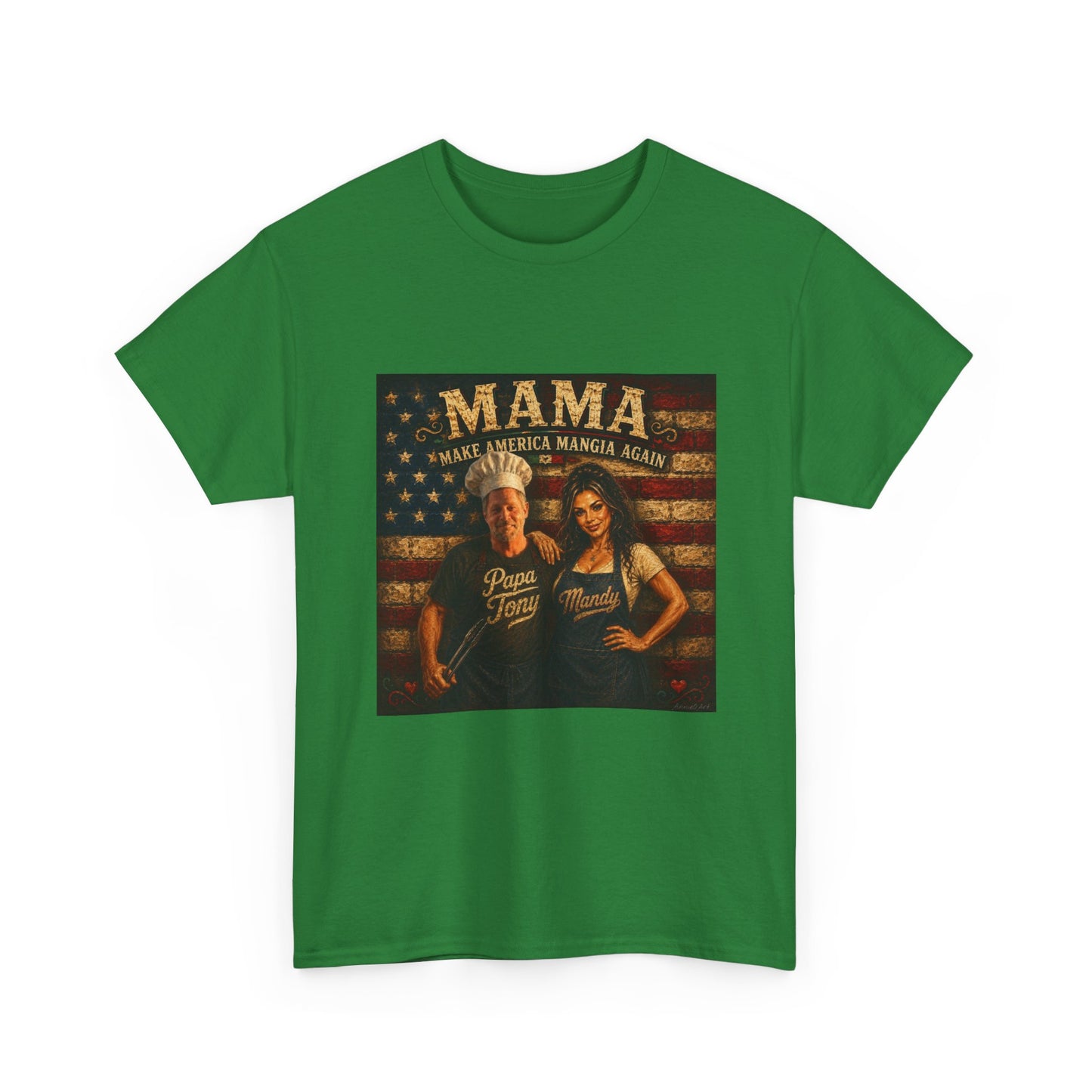 CUSTOM for MANDY—Mama Pizza Team T-Shirt — Retro American Flag Pizza Chef Graphic Tee