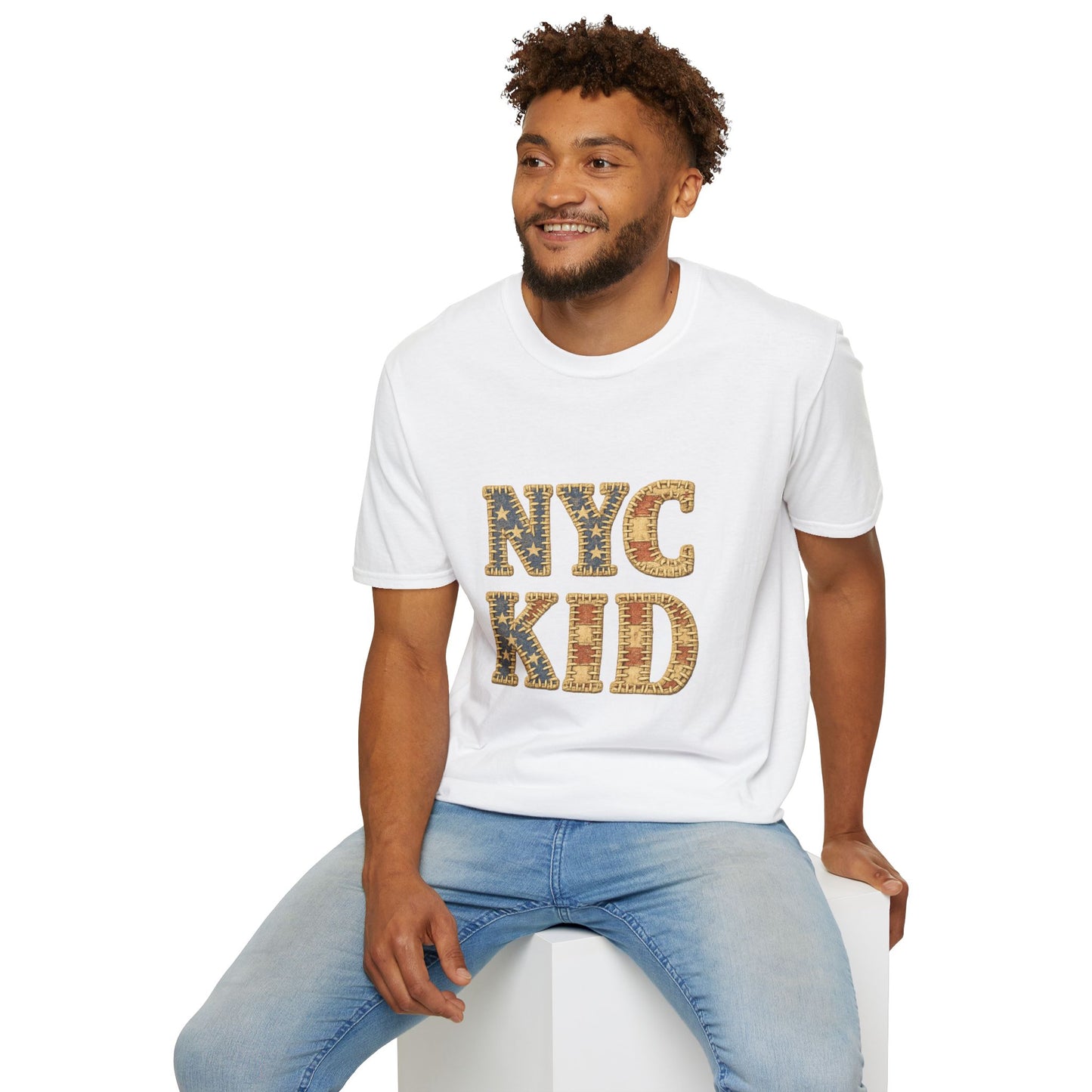 NYC Kid T-Shirt — New York City Vintage Flag Quilt-look Tee