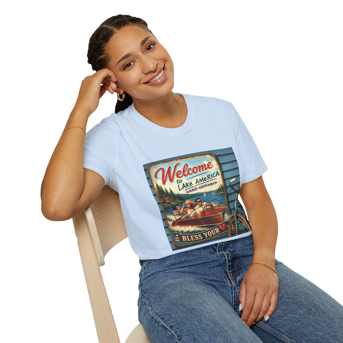 Lake America Welcome T-Shirt — Vintage Lake America Boating Vacation Tee