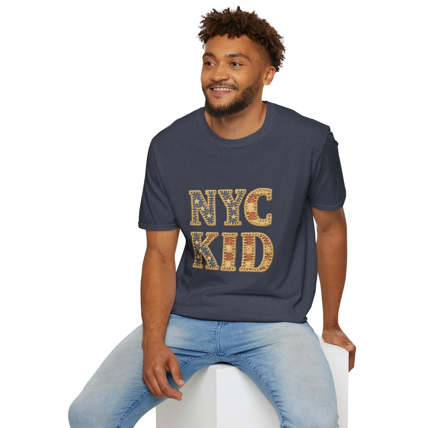 NYC Kid T-Shirt — New York City Vintage Flag Quilt-look Tee