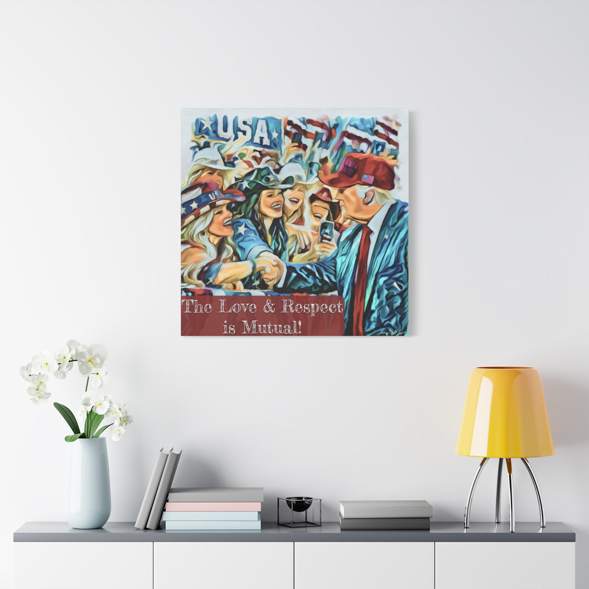 Trump Patriotic Crowd Canvas – "The Love & Respect is Mutual"