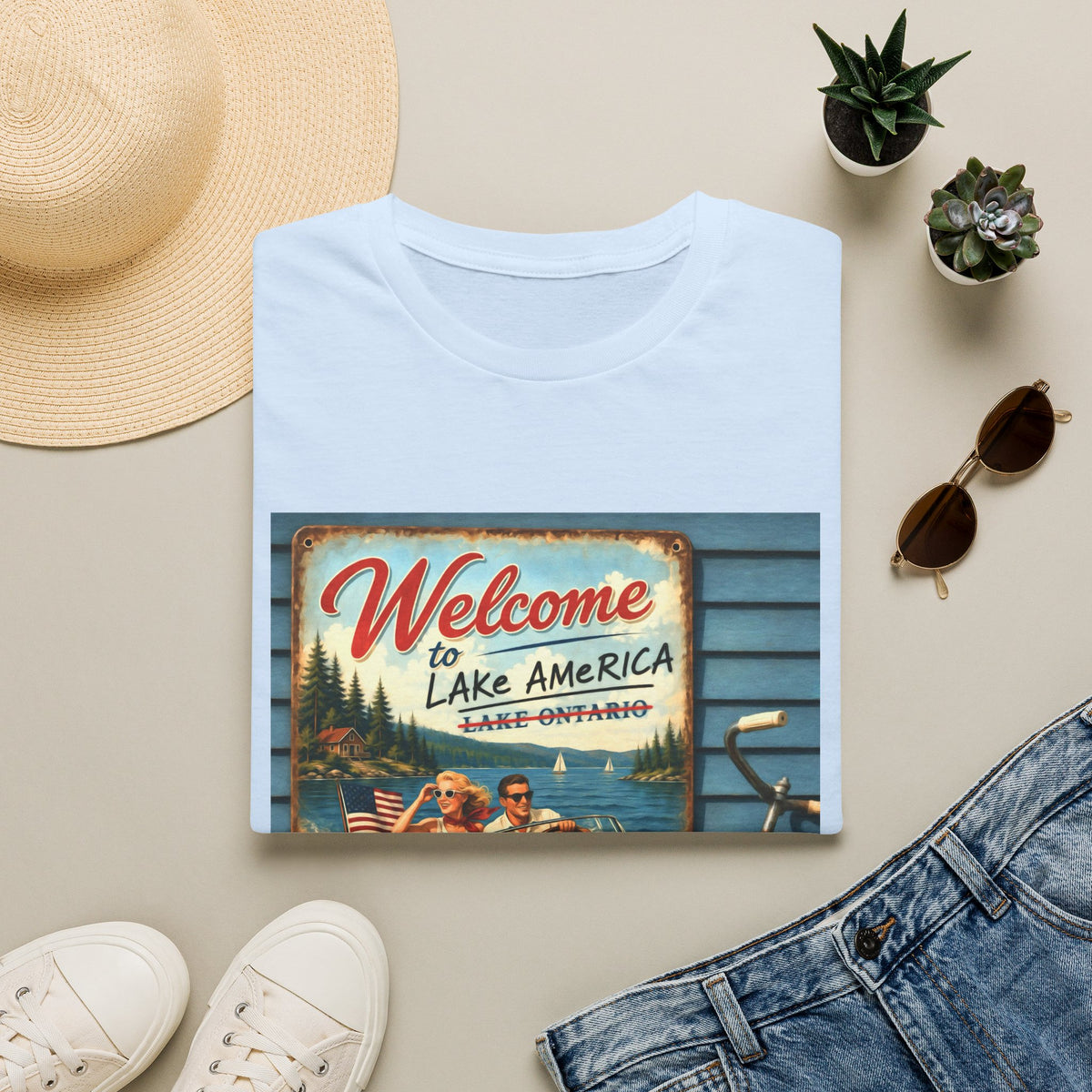 Lake America Welcome T-Shirt — Vintage Lake America Boating Vacation Tee