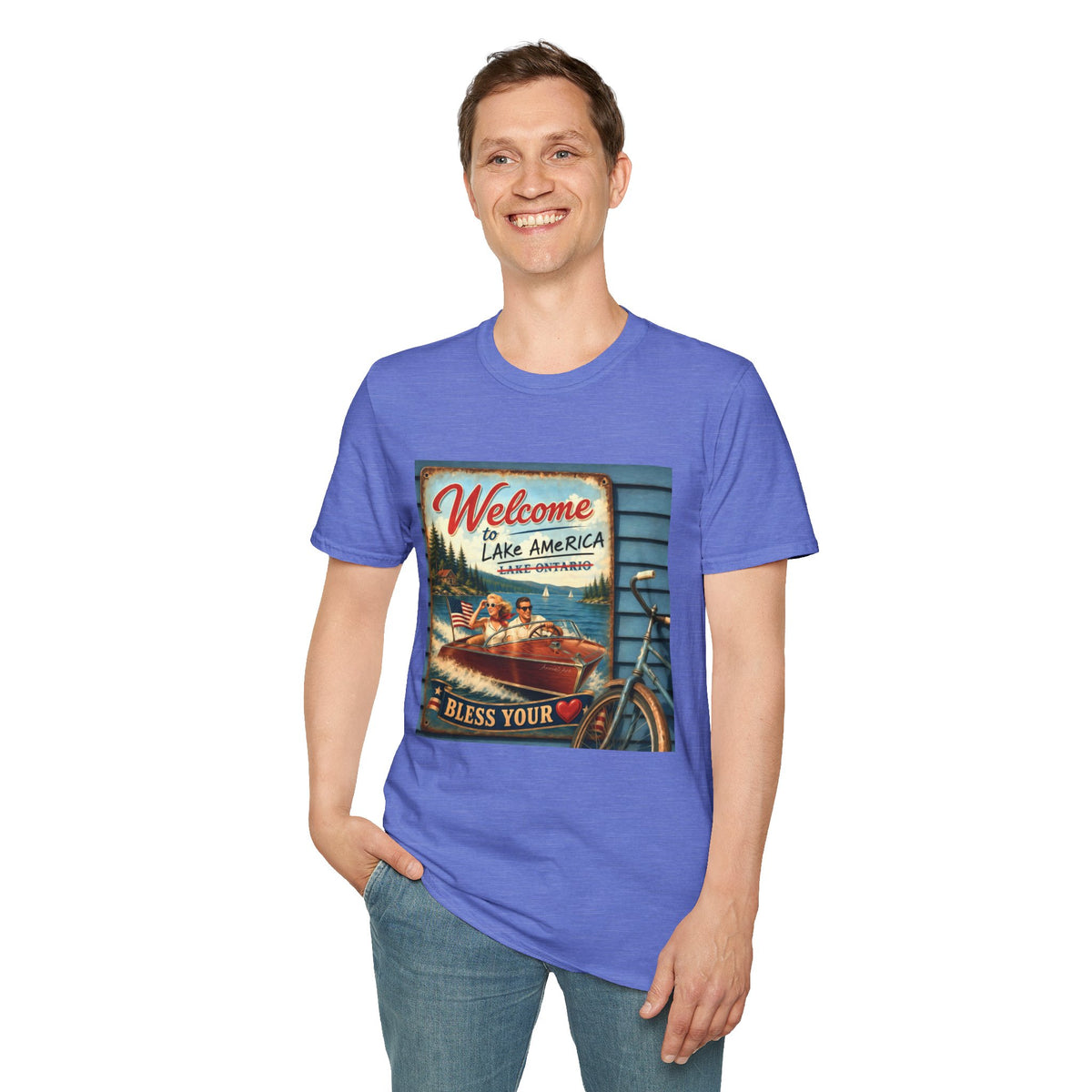 Lake America Welcome T-Shirt — Vintage Lake America Boating Vacation Tee