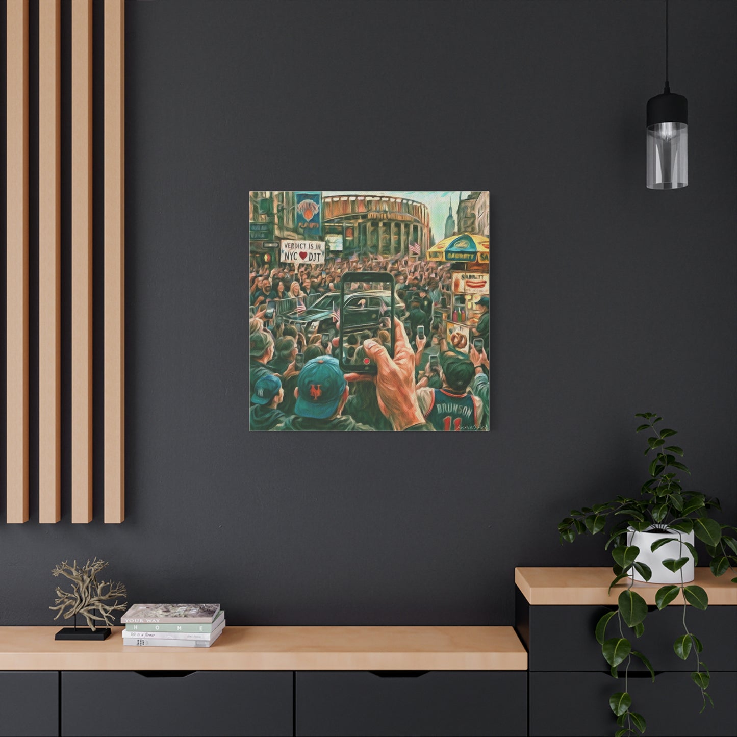 Trump Cheered At The Garden— Canvas Art - NYC Crowd Cheering with Phone Recording (Stretched 1.25")