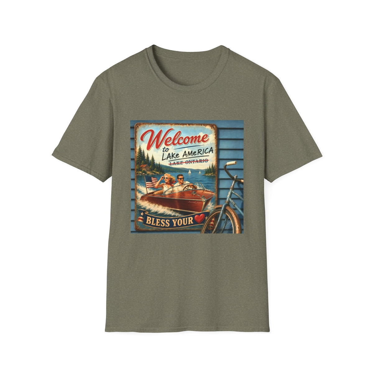 Lake America Welcome T-Shirt — Vintage Lake America Boating Vacation Tee