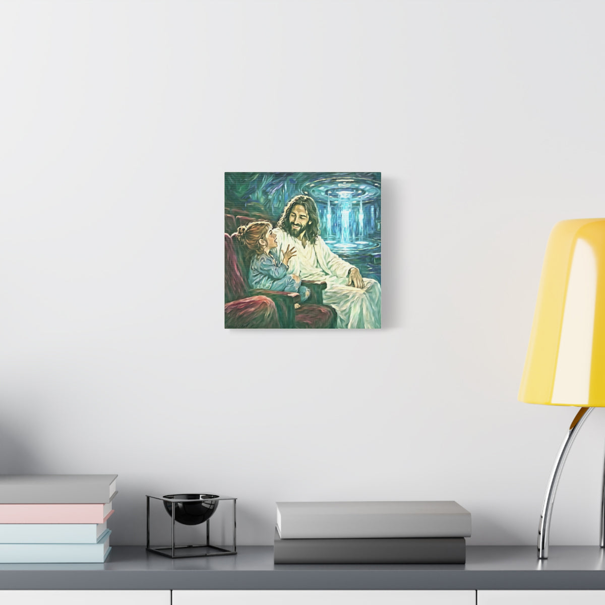Jesus with Child Matte Canvas Wall Art — Stretched 1.25" Inspirational Christian Decor