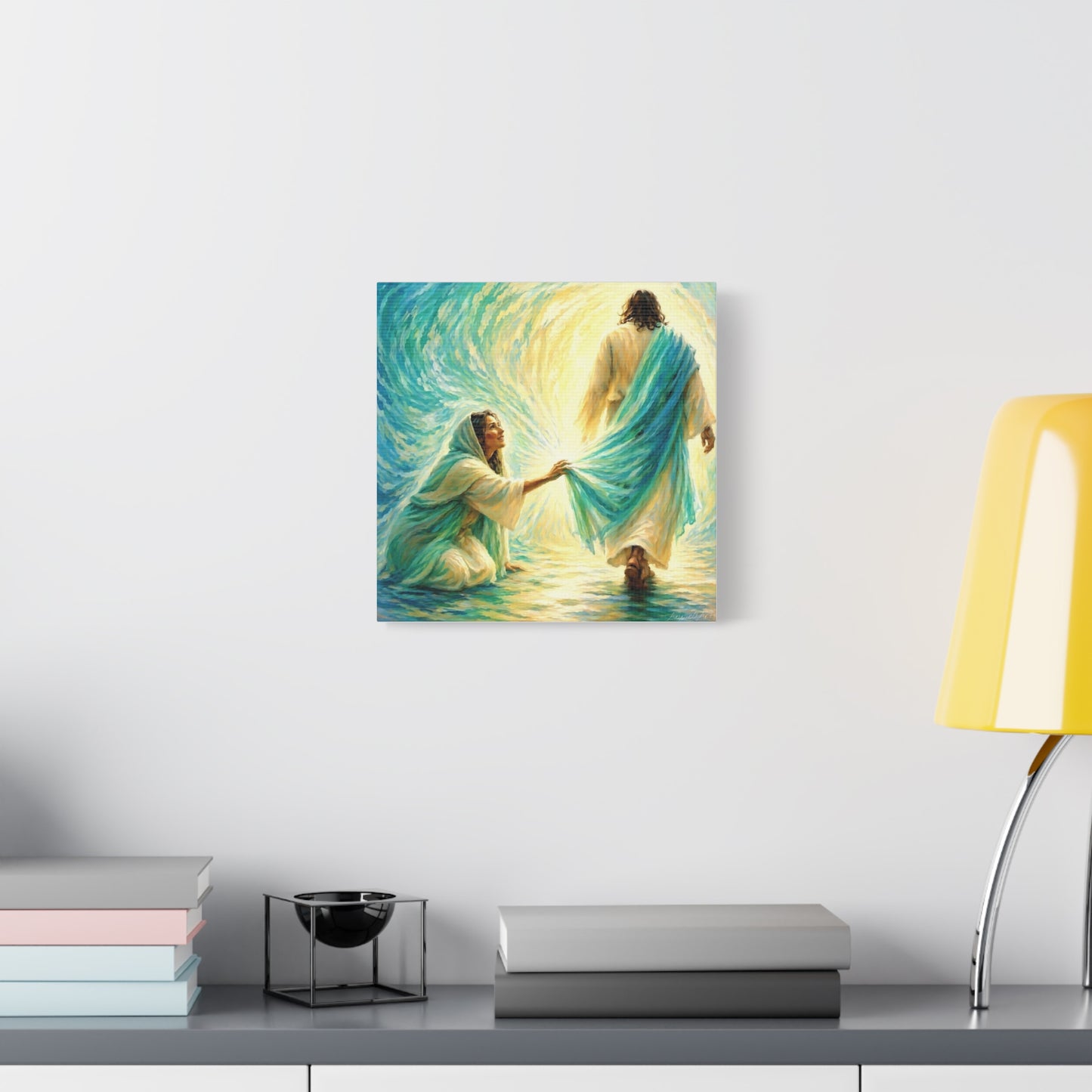 Jesus and the Woman Touching His Cloak - Inspirational Matte Canvas Wall Art