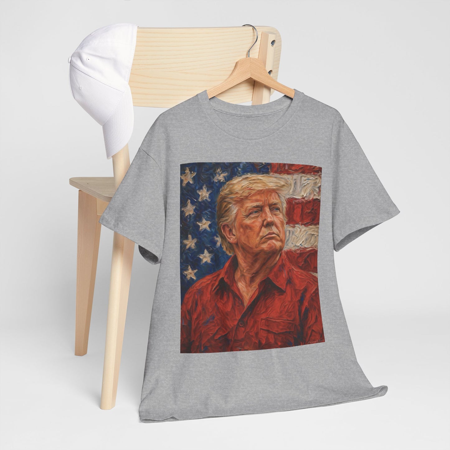 Trump Patriotic Portrait Tee — American Flag Portrait Graphic T-Shirt