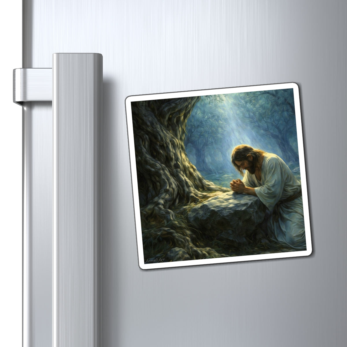 Jesus Praying Magnet — Garden of Gethsemane Religious ‘Kid Level Learning’ Refrigerator Magnet