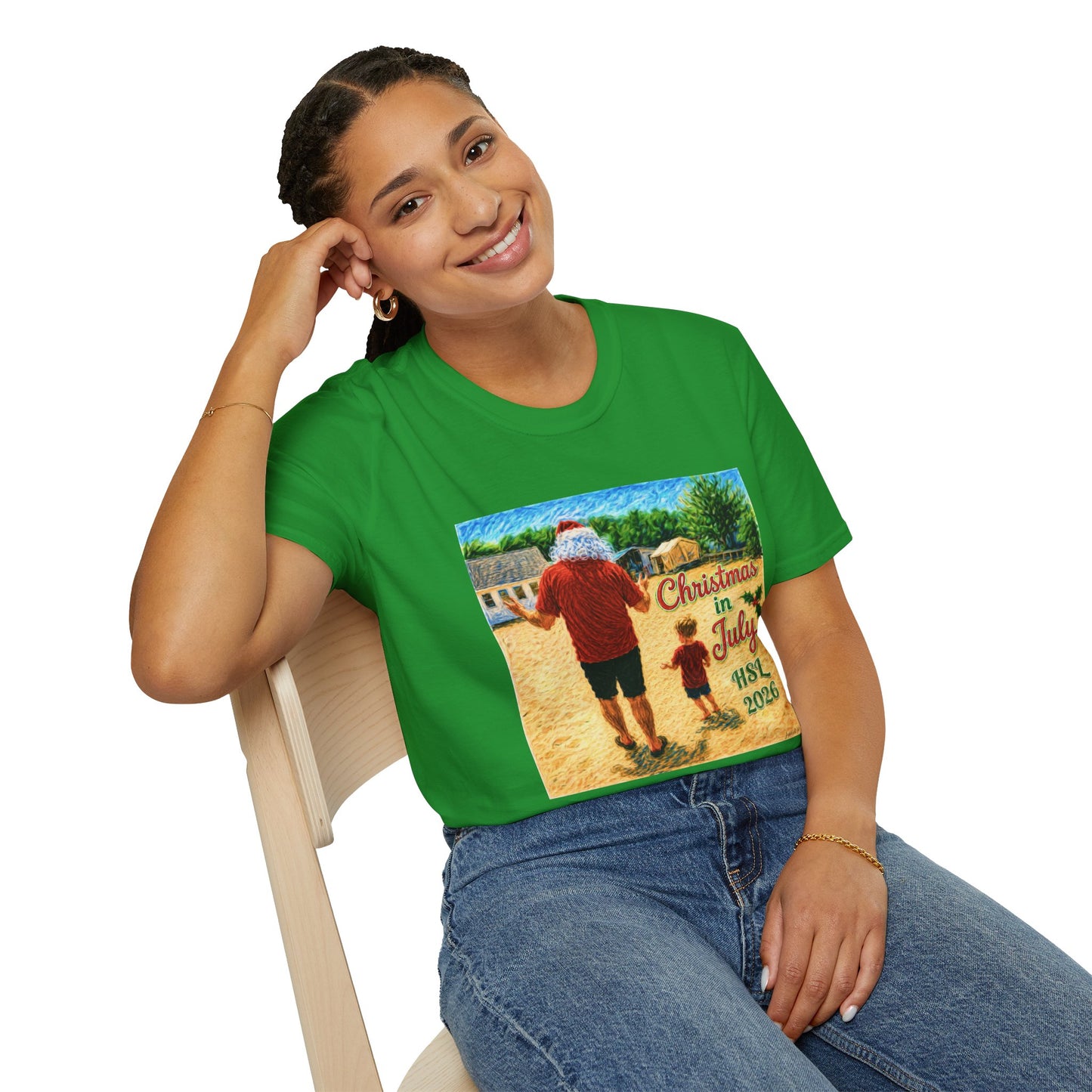 T-Shirt — Christmas in July Santa Beach Graphic Tee