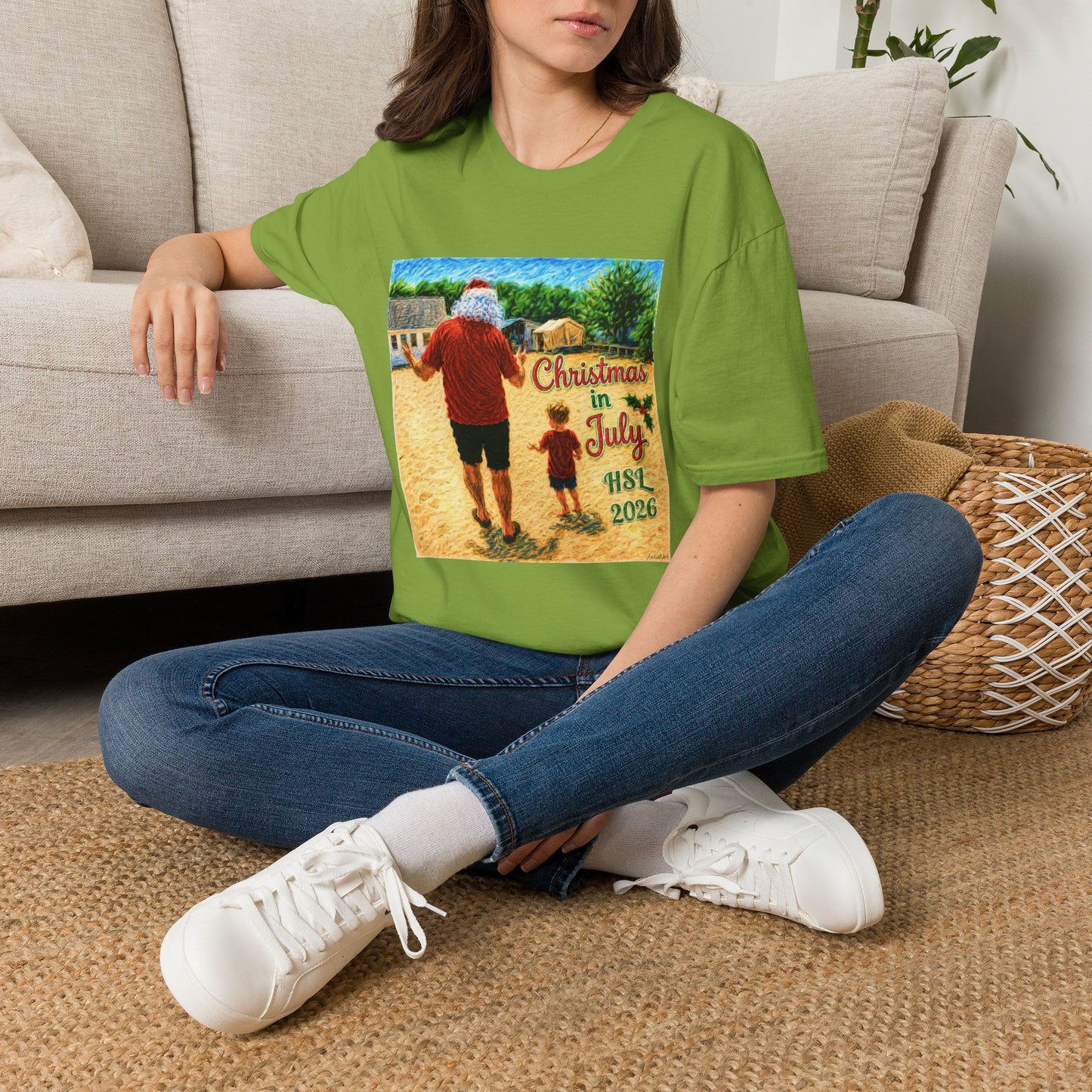 T-Shirt — Christmas in July Santa Beach Graphic Tee