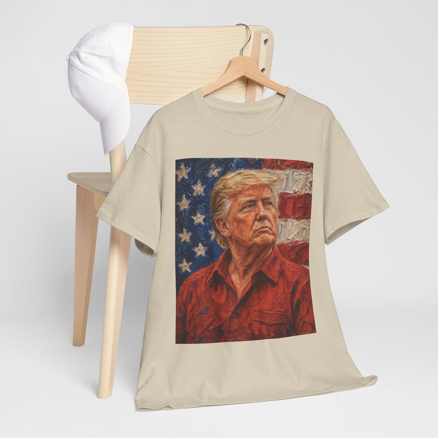 Trump Patriotic Portrait Tee — American Flag Portrait Graphic T-Shirt