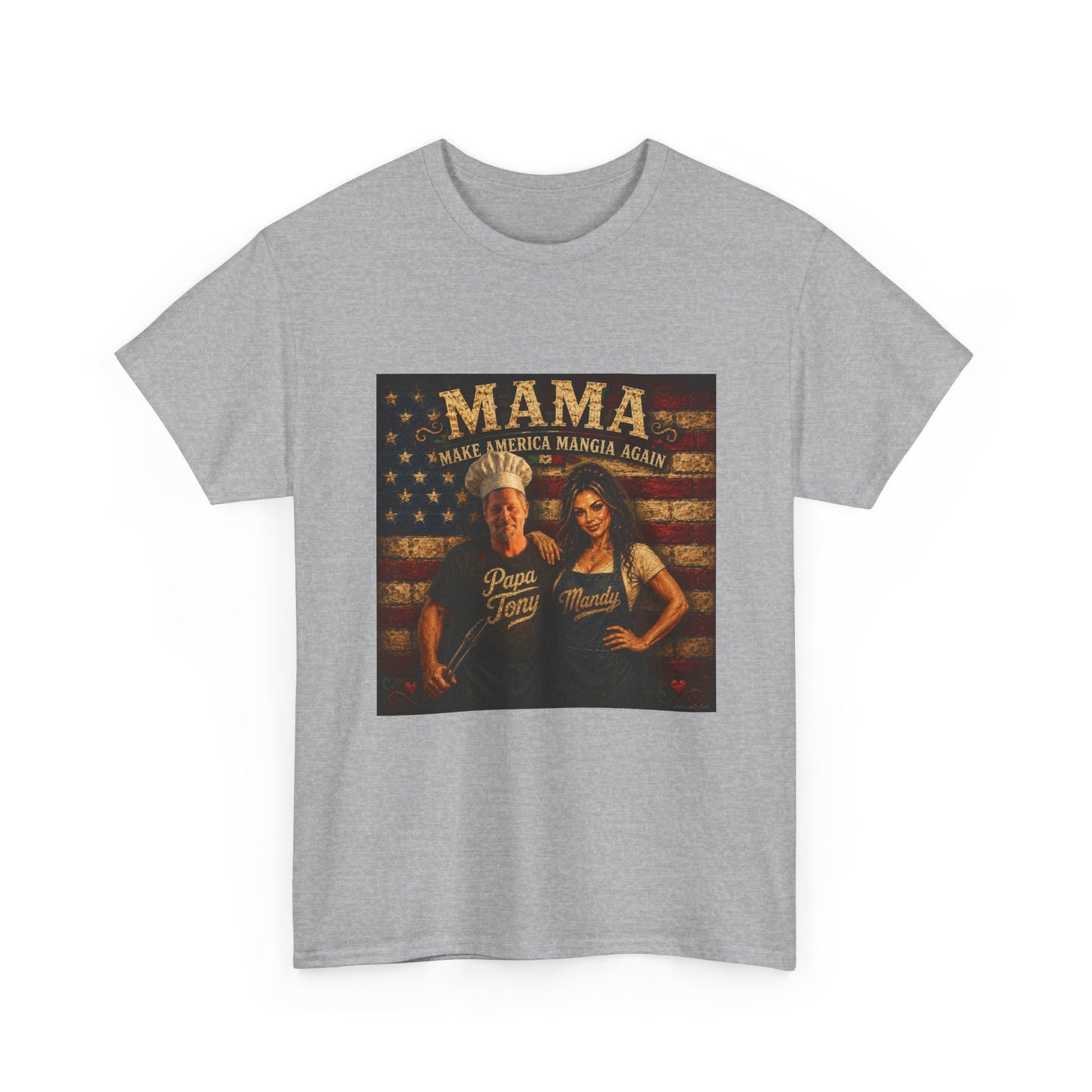 CUSTOM for MANDY—Mama Pizza Team T-Shirt — Retro American Flag Pizza Chef Graphic Tee