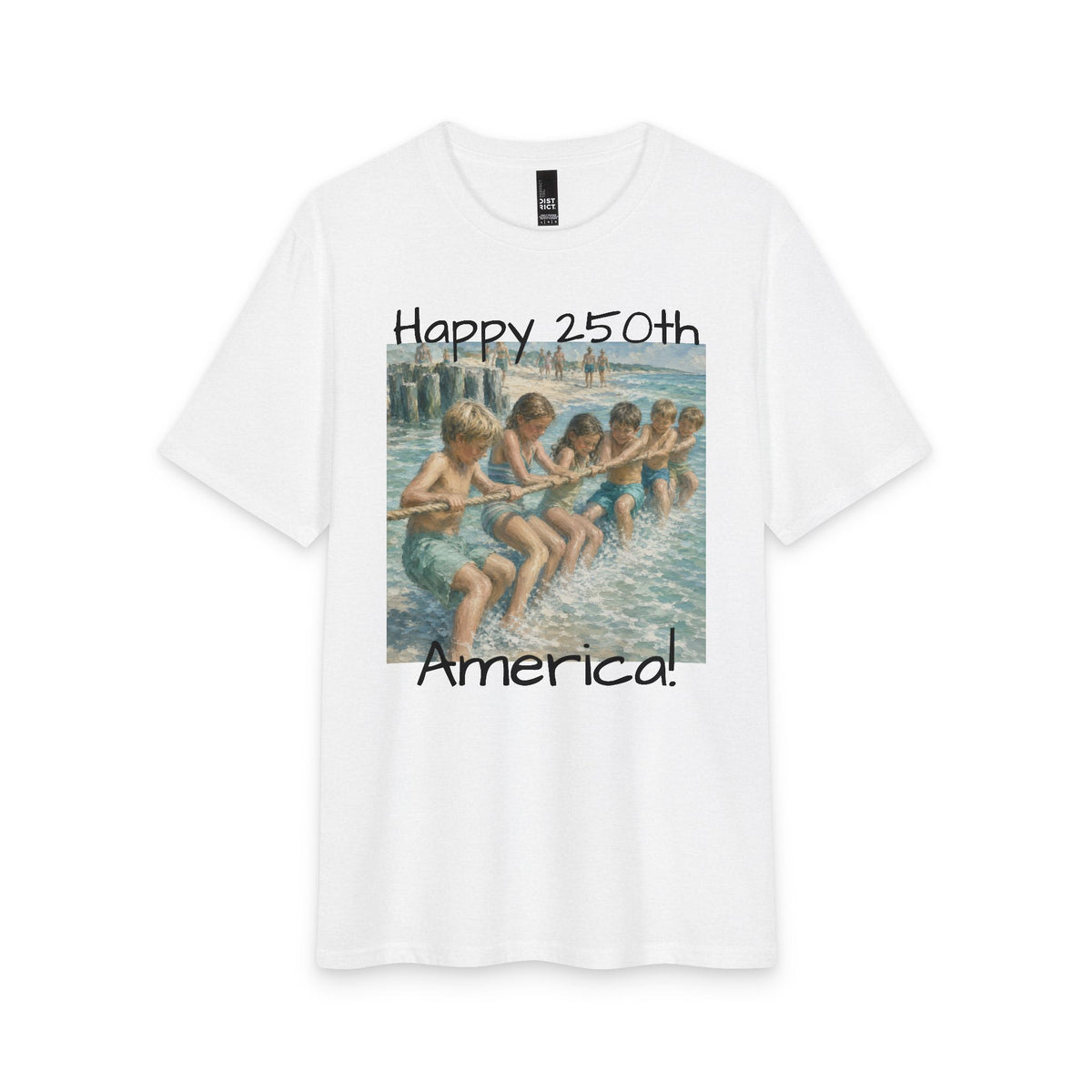Vintage Americana Distressed Tee – "Happy 250th America!" Honeysuckle Lodge Souvenir T-Shirt