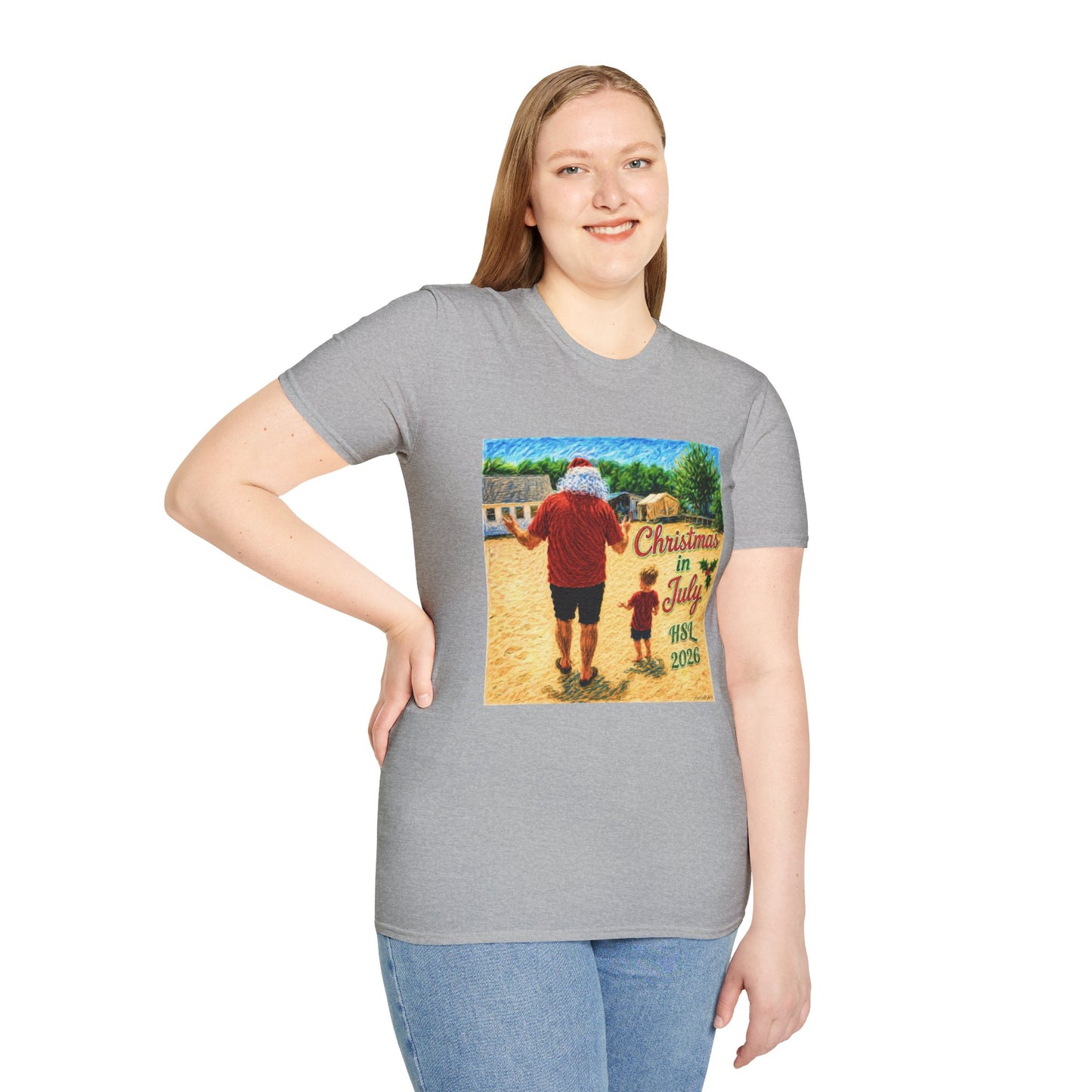 T-Shirt — Christmas in July Santa Beach Graphic Tee