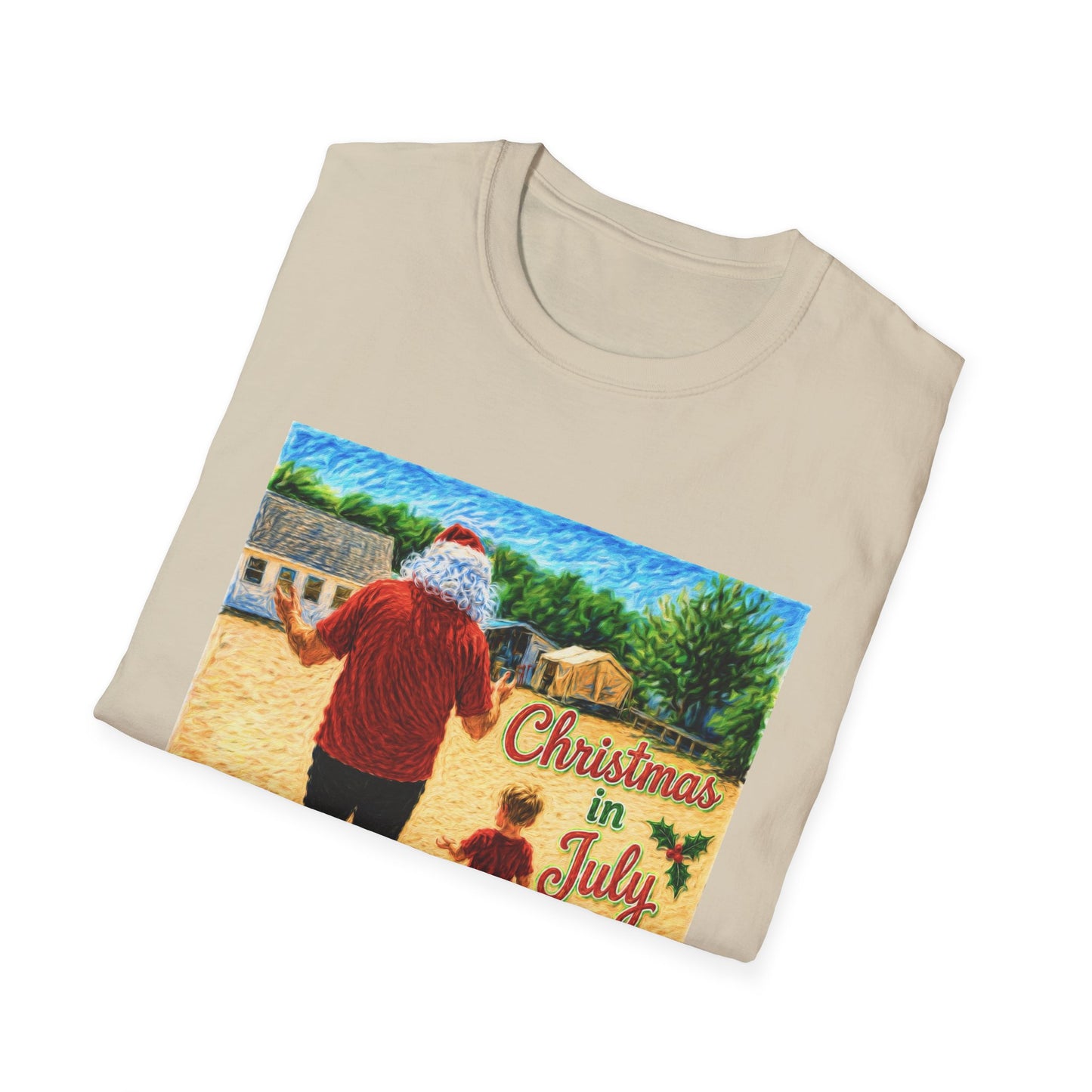 T-Shirt — Christmas in July Santa Beach Graphic Tee