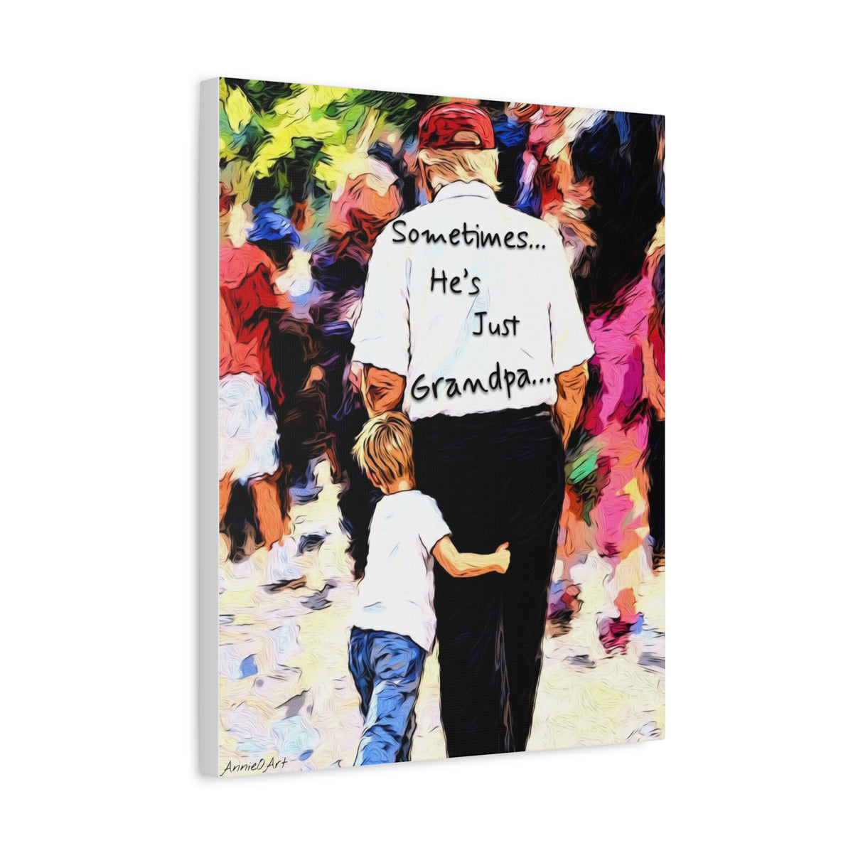 Sometimes… He's Just Grandpa —Trump Heartwarming Stretched Canvas Wall Art
