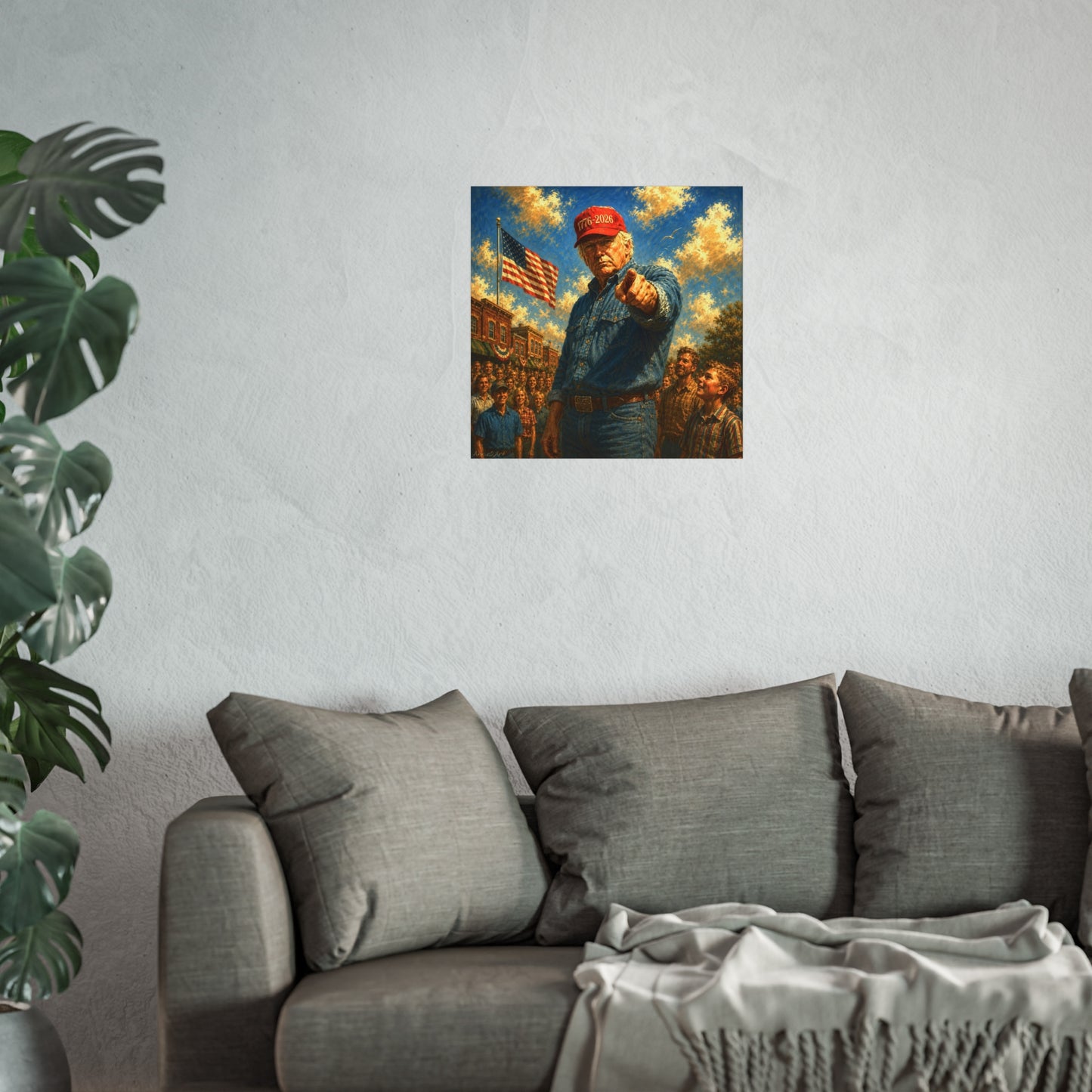 Trump Fine Art Poster — Patriotic '1776-2026' Uncle Sam Style Print