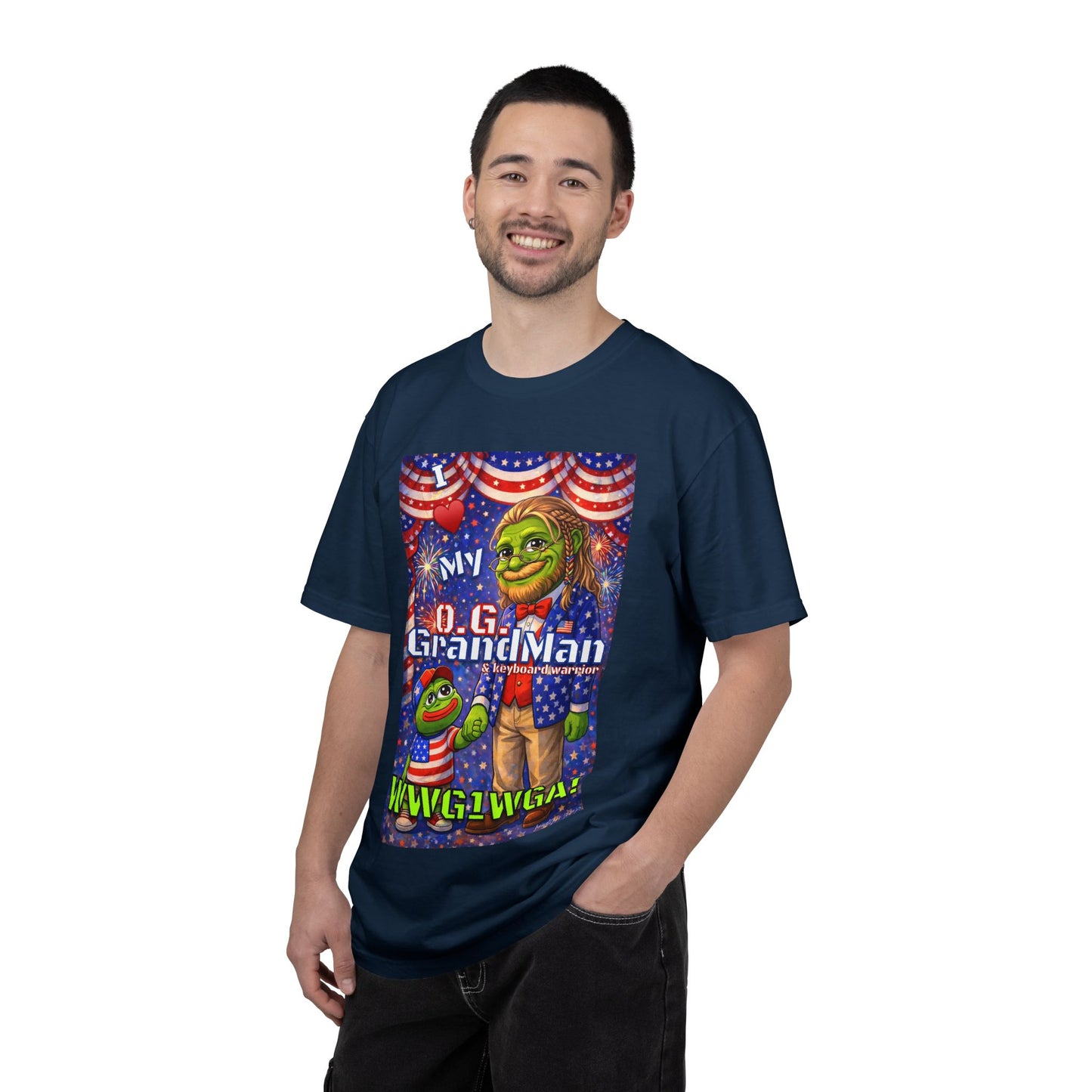 Grandpa/GrandMan Keyboard Warriors— "I ♥️ My O.G. GrandMan" Patriotic Pepe Graphic (WWG1WGA)