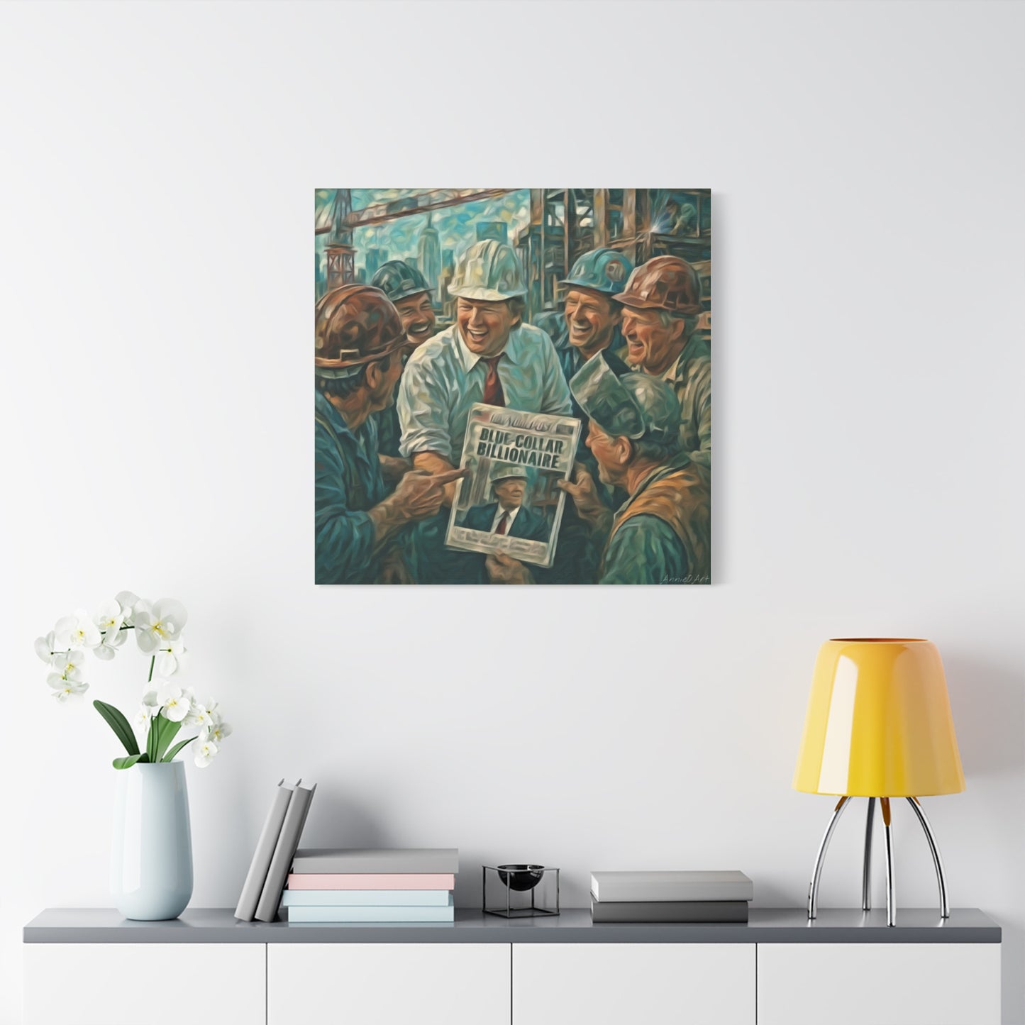 Trump Blue-Collar Billionaire Canvas Print — Vintage Labor Wall Art