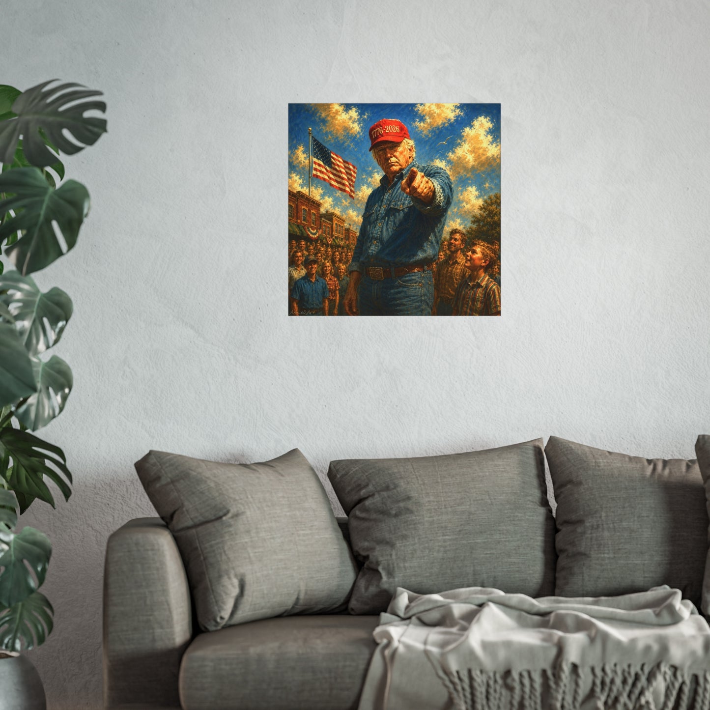Trump Fine Art Poster — Patriotic '1776-2026' Uncle Sam Style Print